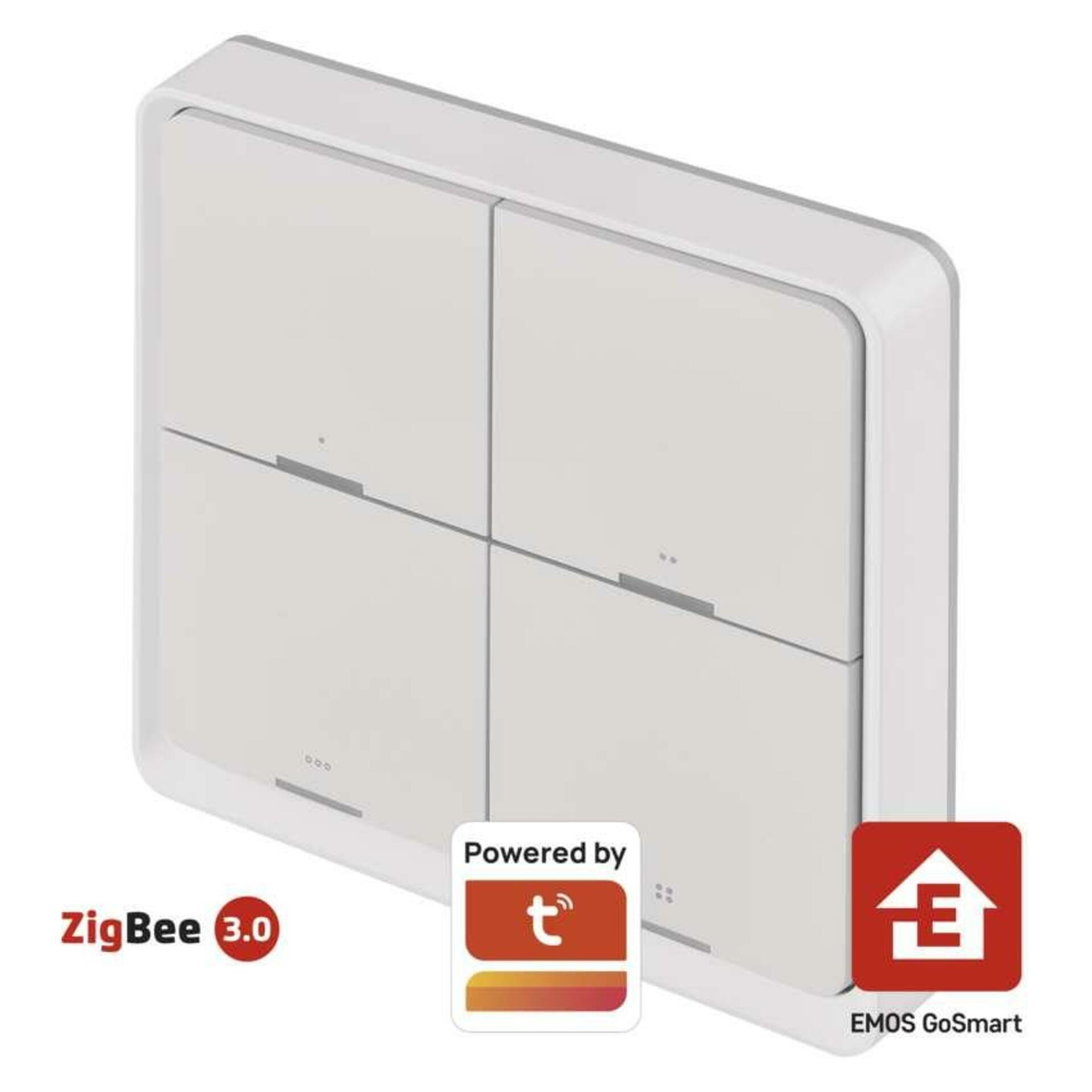 Levně EMOS GoSmart Přenosný ovladač scén IP-2004ZW, ZigBee 3.0, 4-tlačítkový H5013