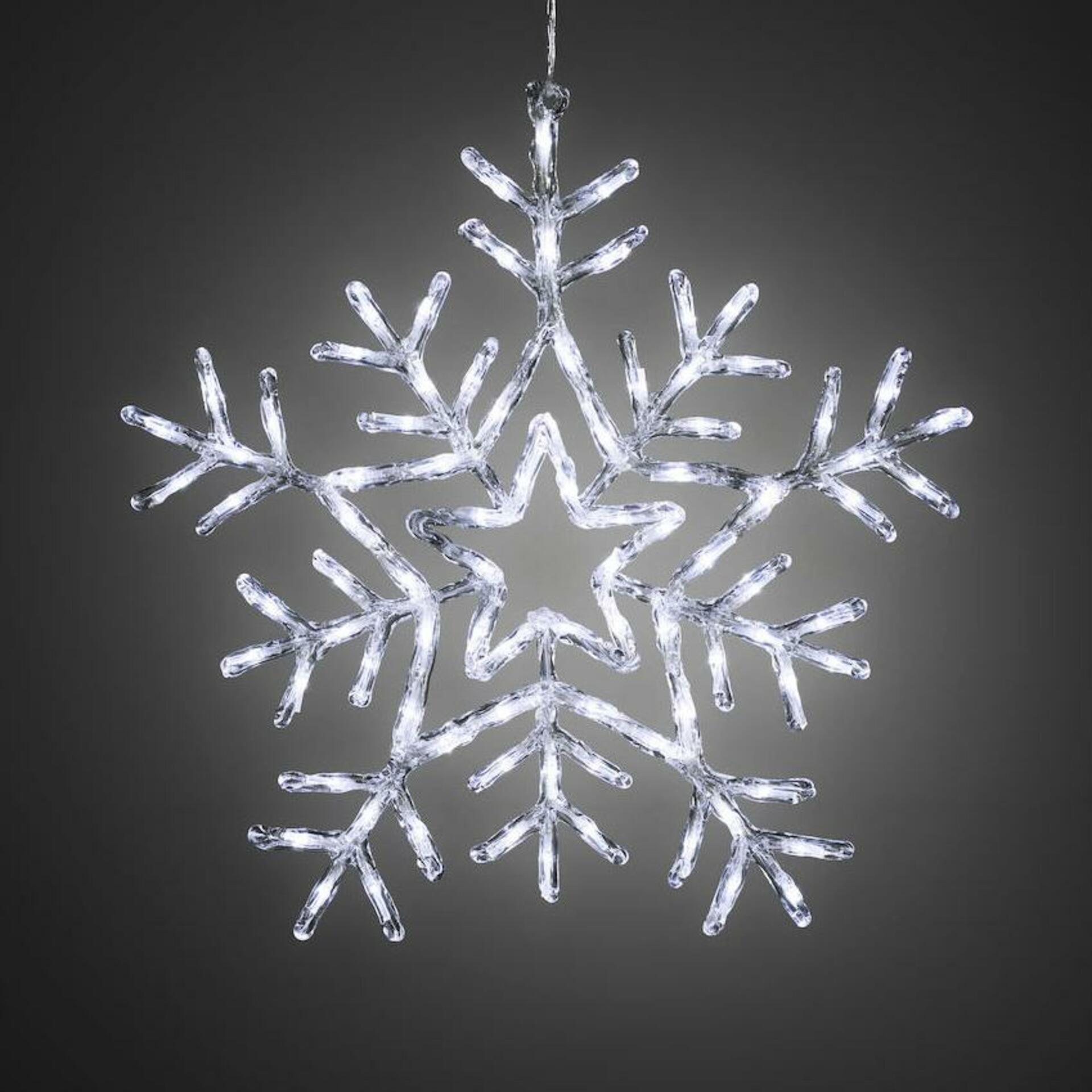 Levně Exihand Sněhová vločka 4470-203, 90 LED studená bílá s 8-mi funkcemi, průměr 58 cm