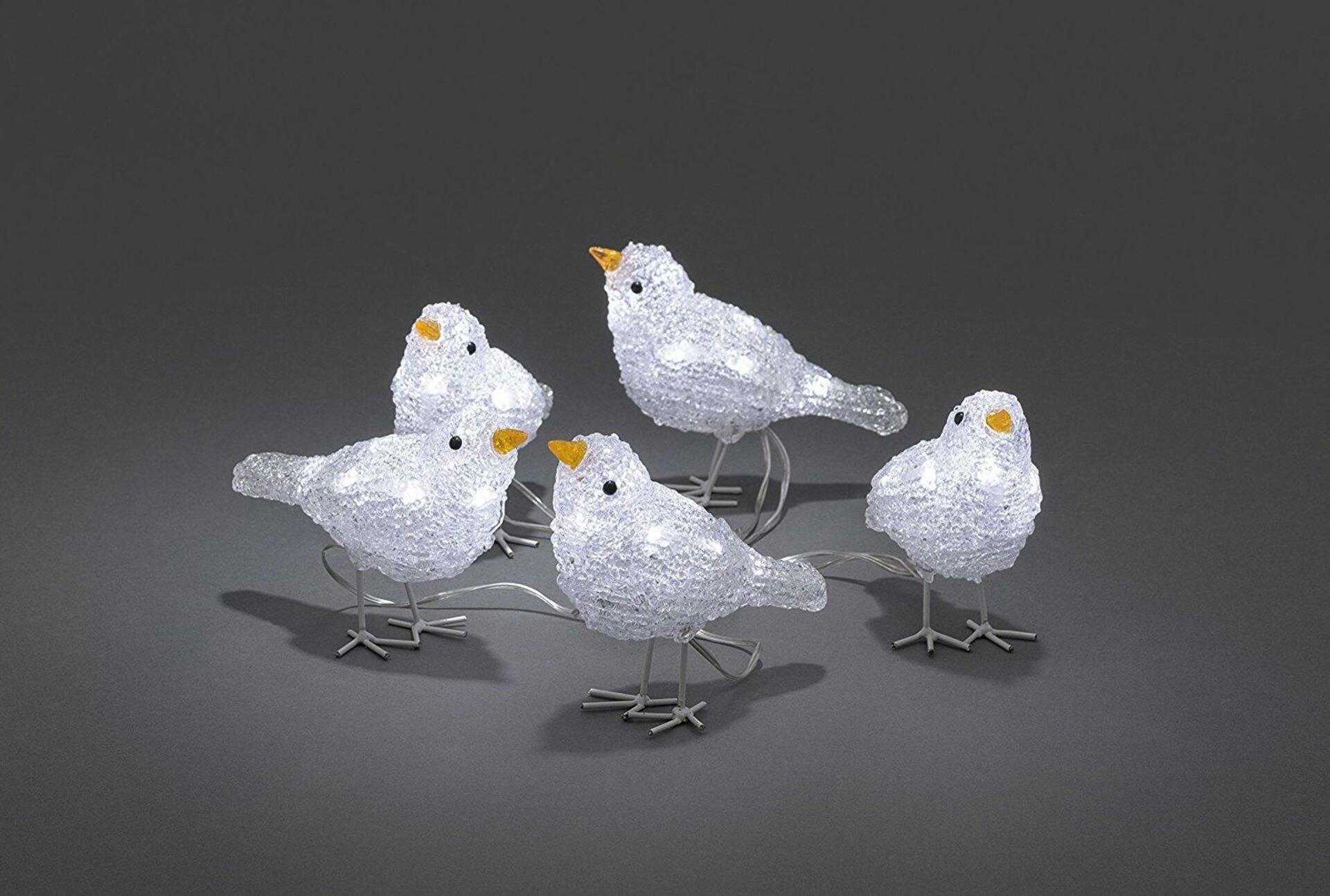 Exihand Ptáčci 6144-203, 5 kusů, 40 bílých LED , výška 11,5 cm                                    KONST