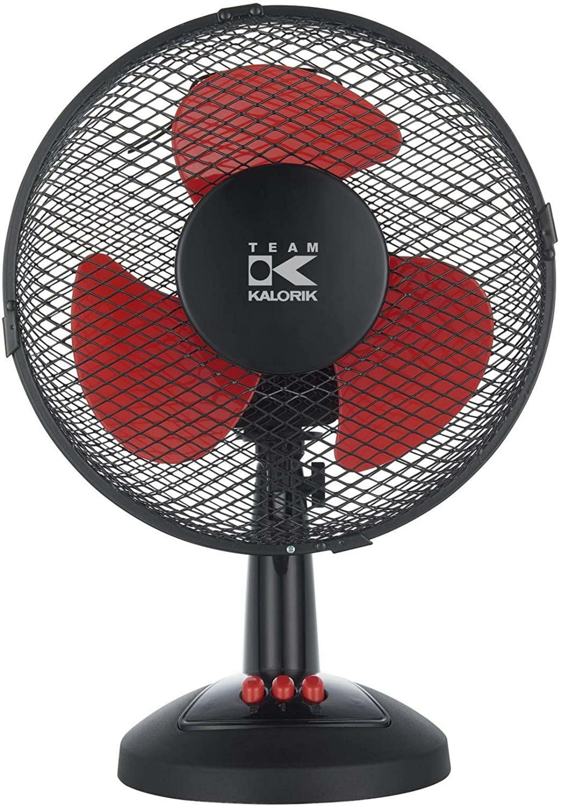 Levně Exihand Stolní ventilátor KALORIK VT 1043RD, 23 cm, 30 W, černo-červený