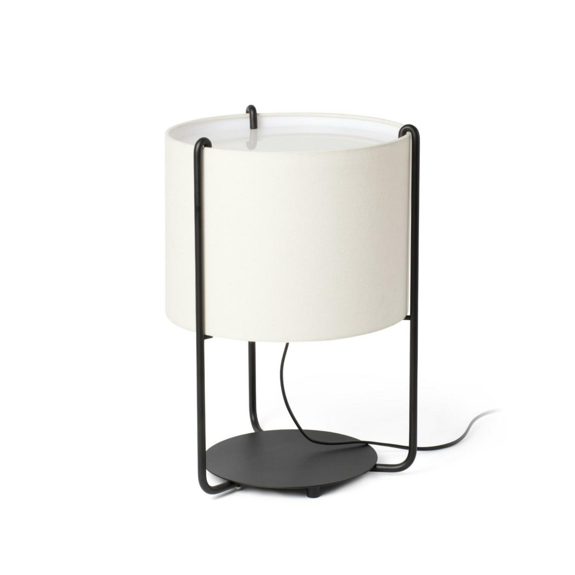 FARO DRUM černá/béžová stolní lampa