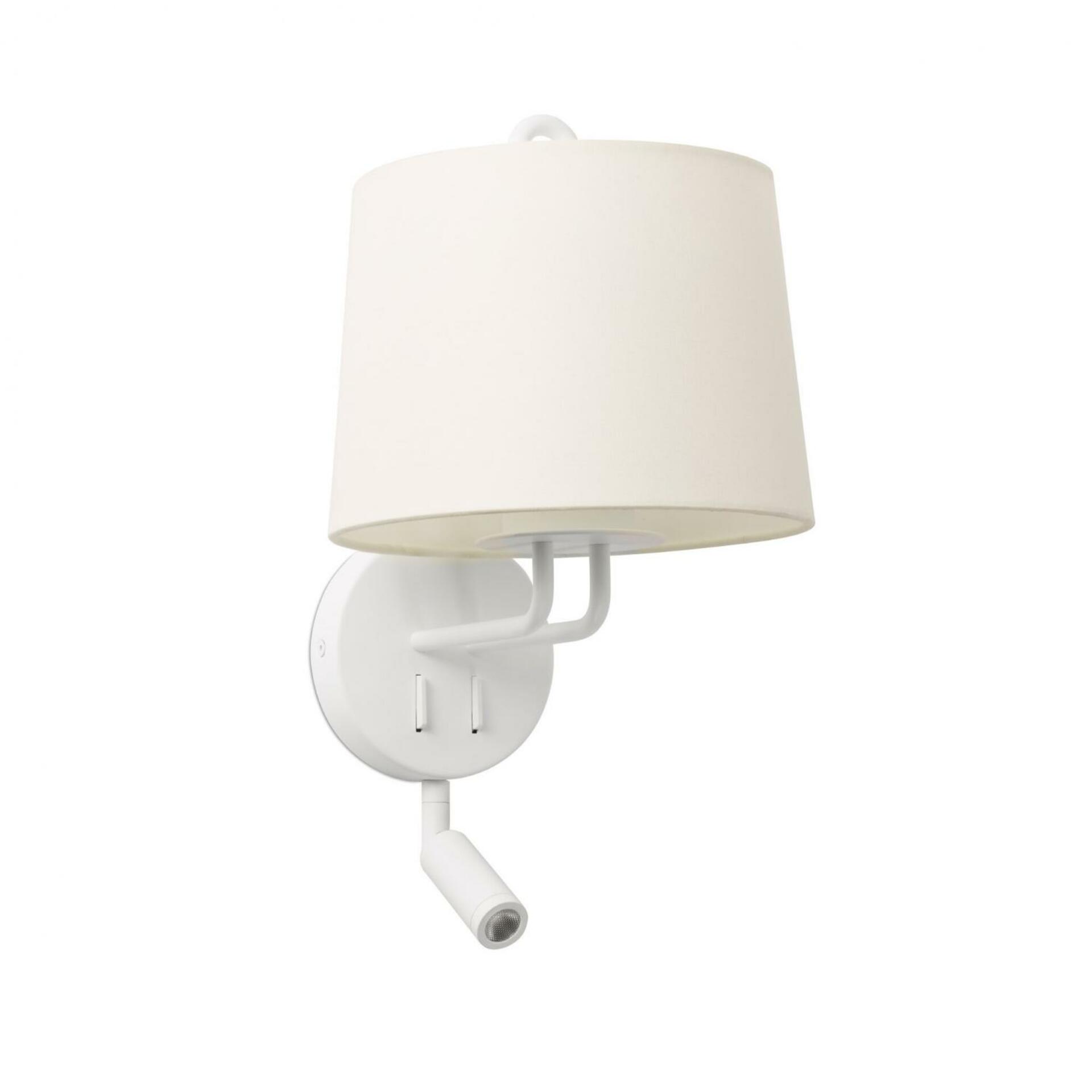 FARO MONTREAL nástěnná lampa, bílá, se čtecí lampičkou