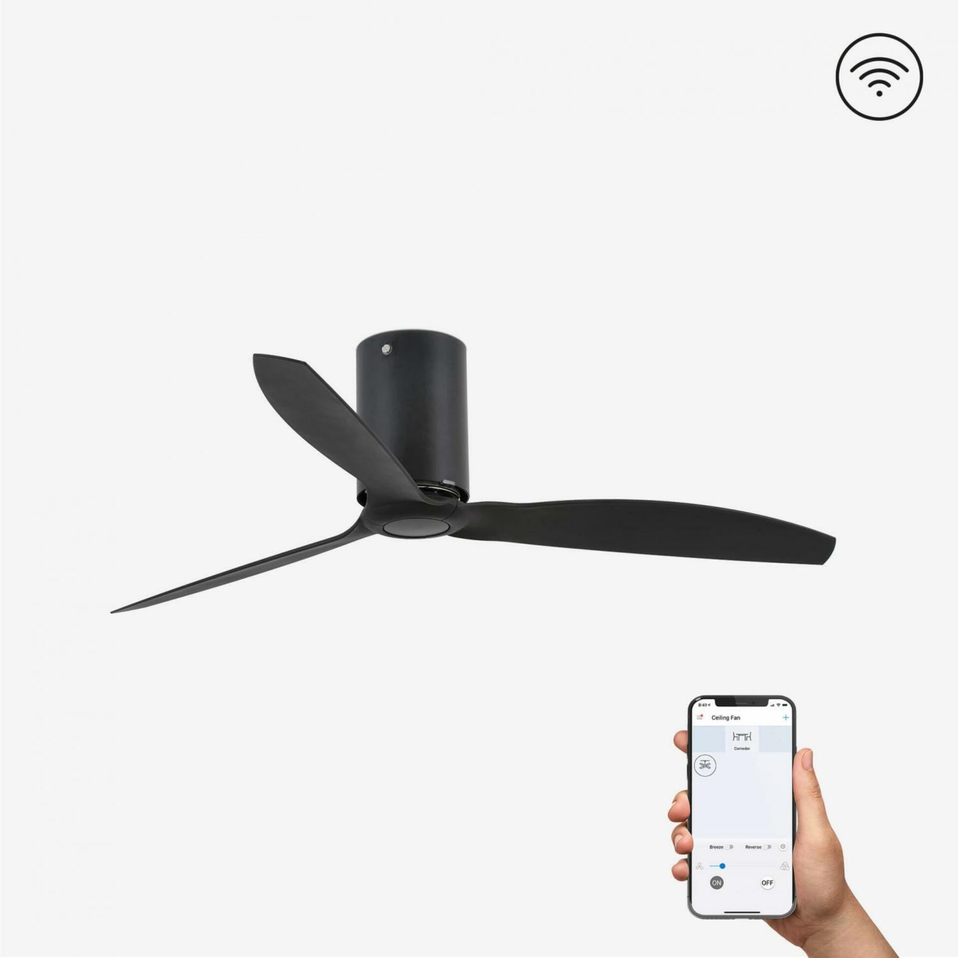 FARO MINI TUBE FAN, černá, stropní ventilátor s DC motorem SMART