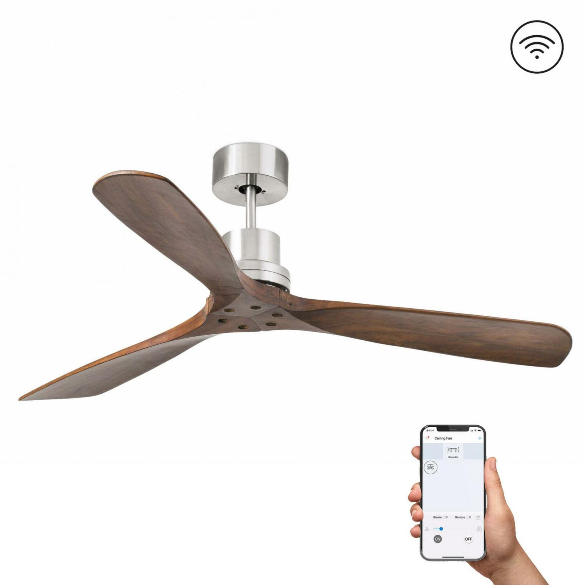 FARO LANTAU L stropní ventilátor, matný nikl DC SMART