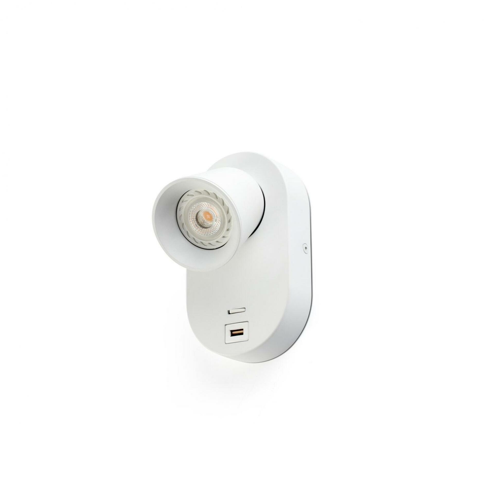 FARO CORB bílá nástěnná lampa GU10+USB