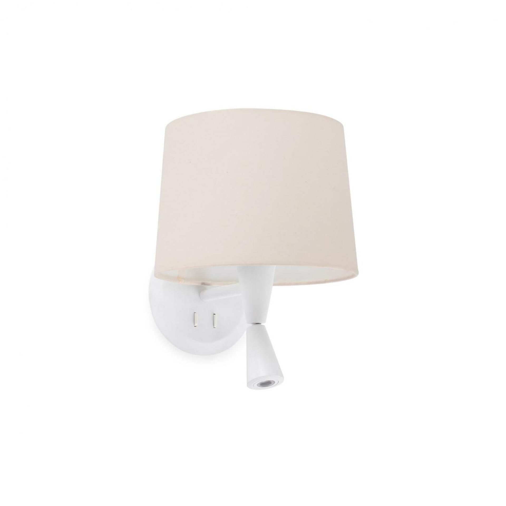FARO CONGA nástěnná lampa, bílá/béžová, se čtecí lampičkou