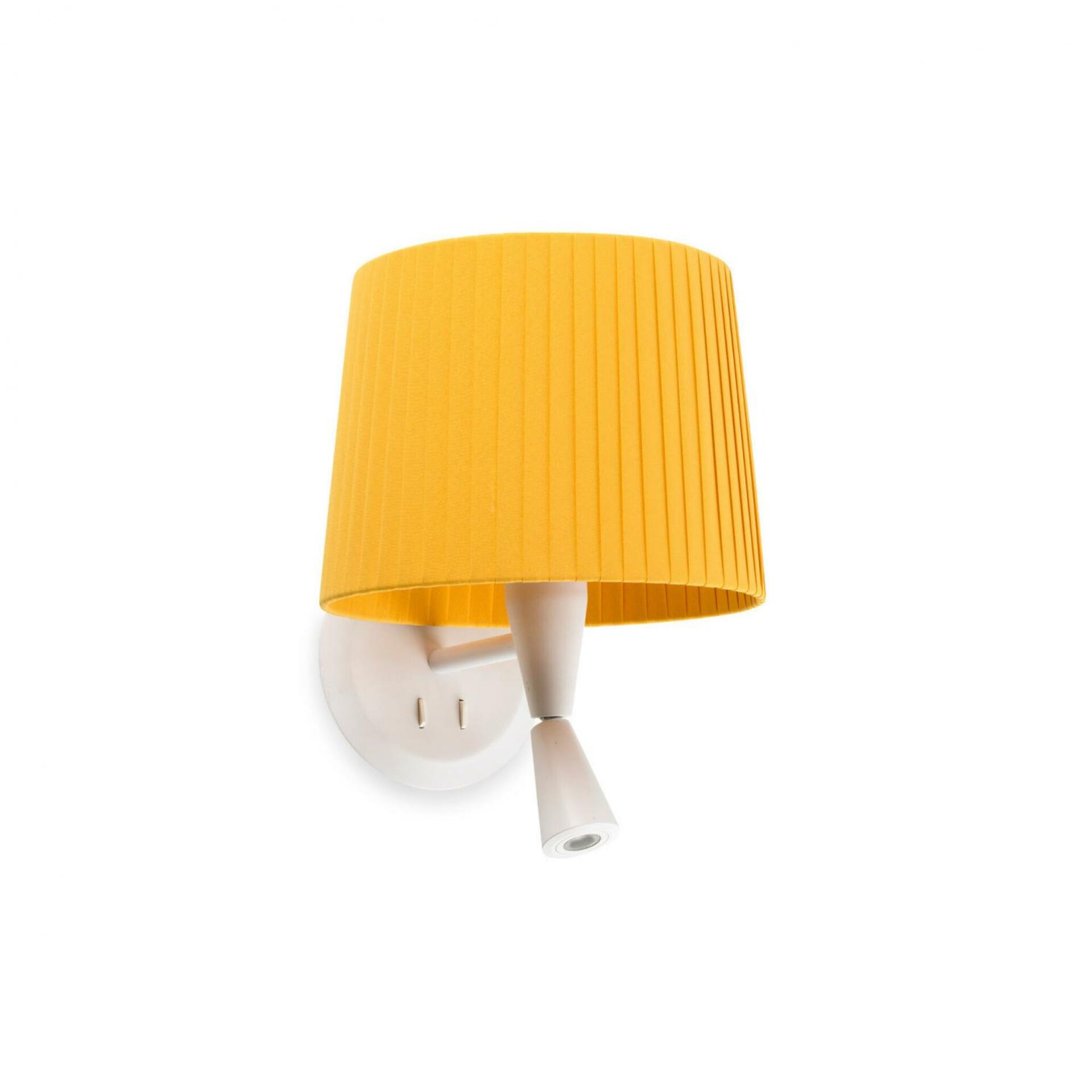 FARO SAMBA bílá/skládaná žlutá nástěnná lampa se čtecí lampičkou