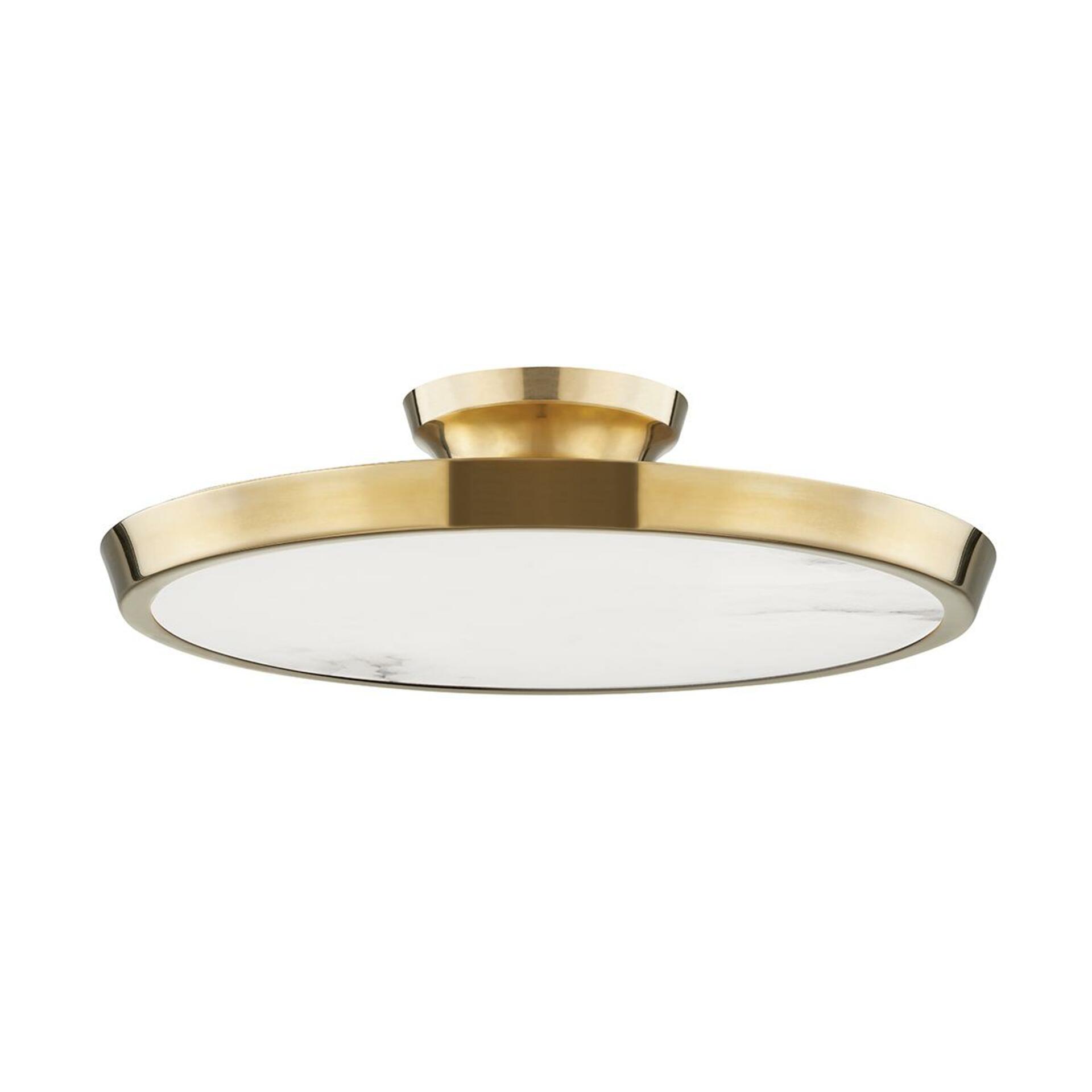 HUDSON VALLEY stropní svítidlo DRAPER staromosaz/alabastr LED 35W 2700K stmívatelné 3600-AGB-CE