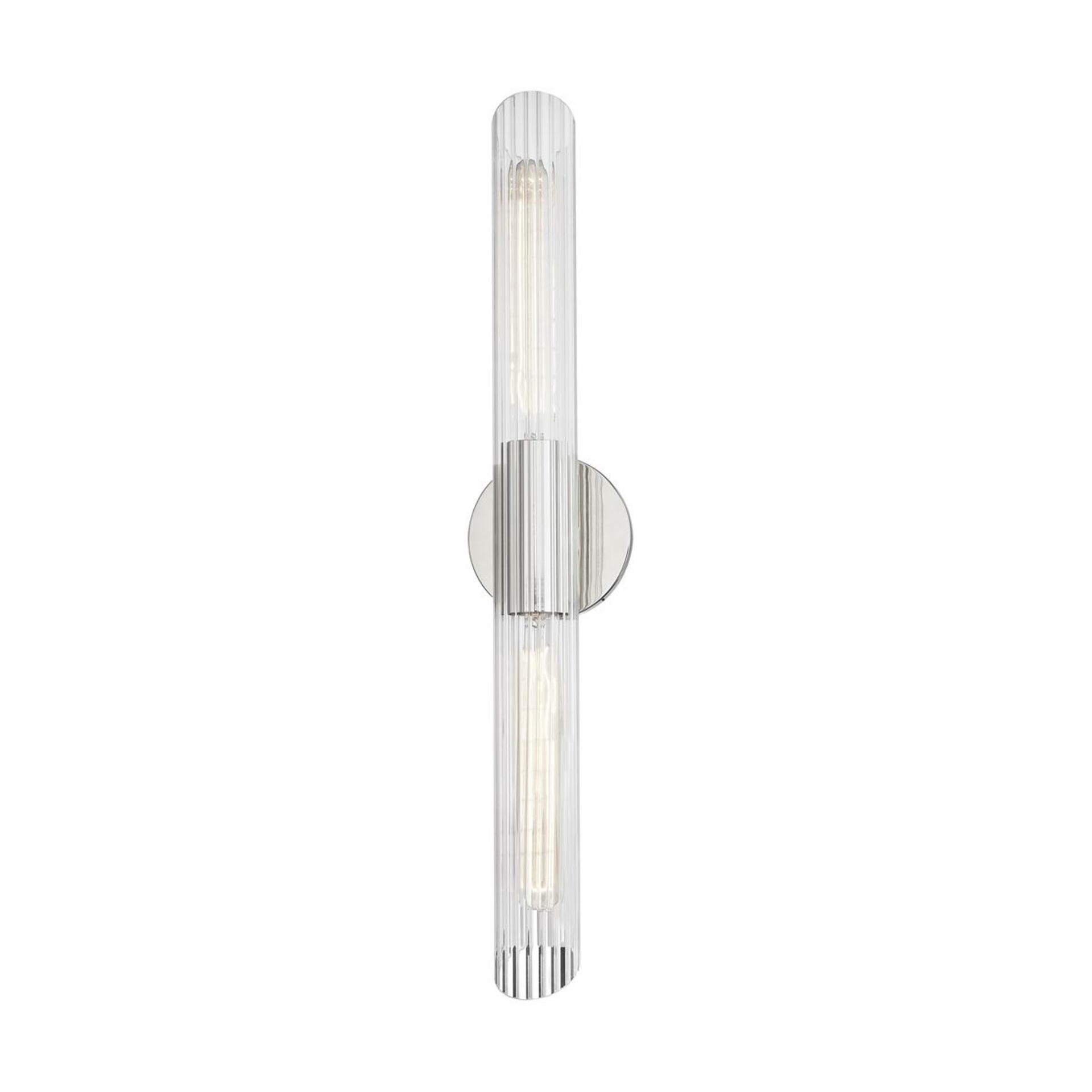 HUDSON VALLEY nástěnné svítidlo CECILY ocel/sklo nikl/čirá E27 2x40W H177102L-PN-CE