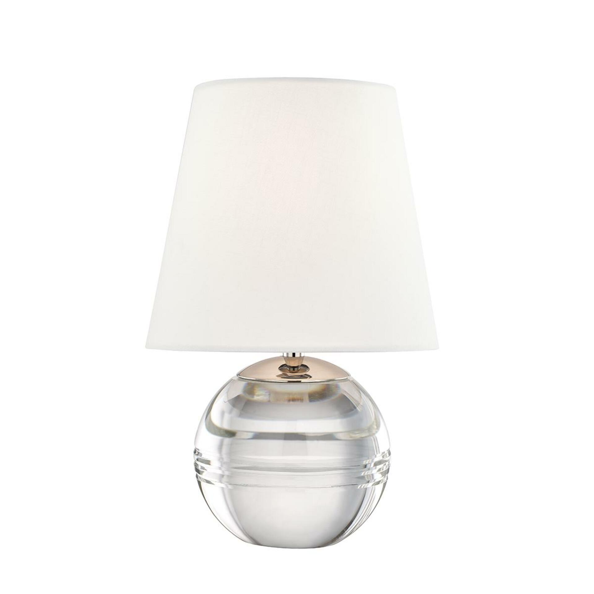 HUDSON VALLEY stolní lampa NICOLE křišťál/textil nikl/bílá E14 1x8W HL310201-PN-CE