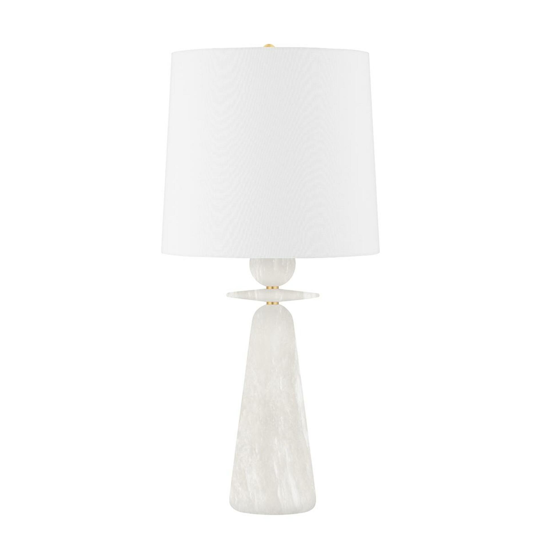 HUDSON VALLEY stolní lampa MONTGOMERY mosaz/textil staromosaz/bílá E27 1x75W L1595-AGB-CE