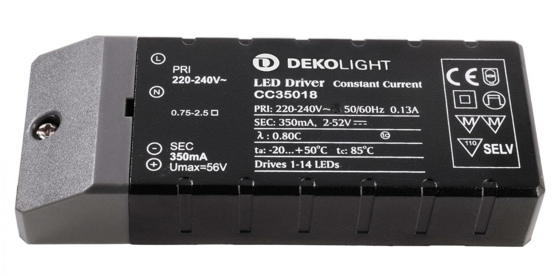 Light Impressions KapegoLED napájení CC35018 konstantní proud 350 mA IP20 2-52V DC 18,00 W 180512