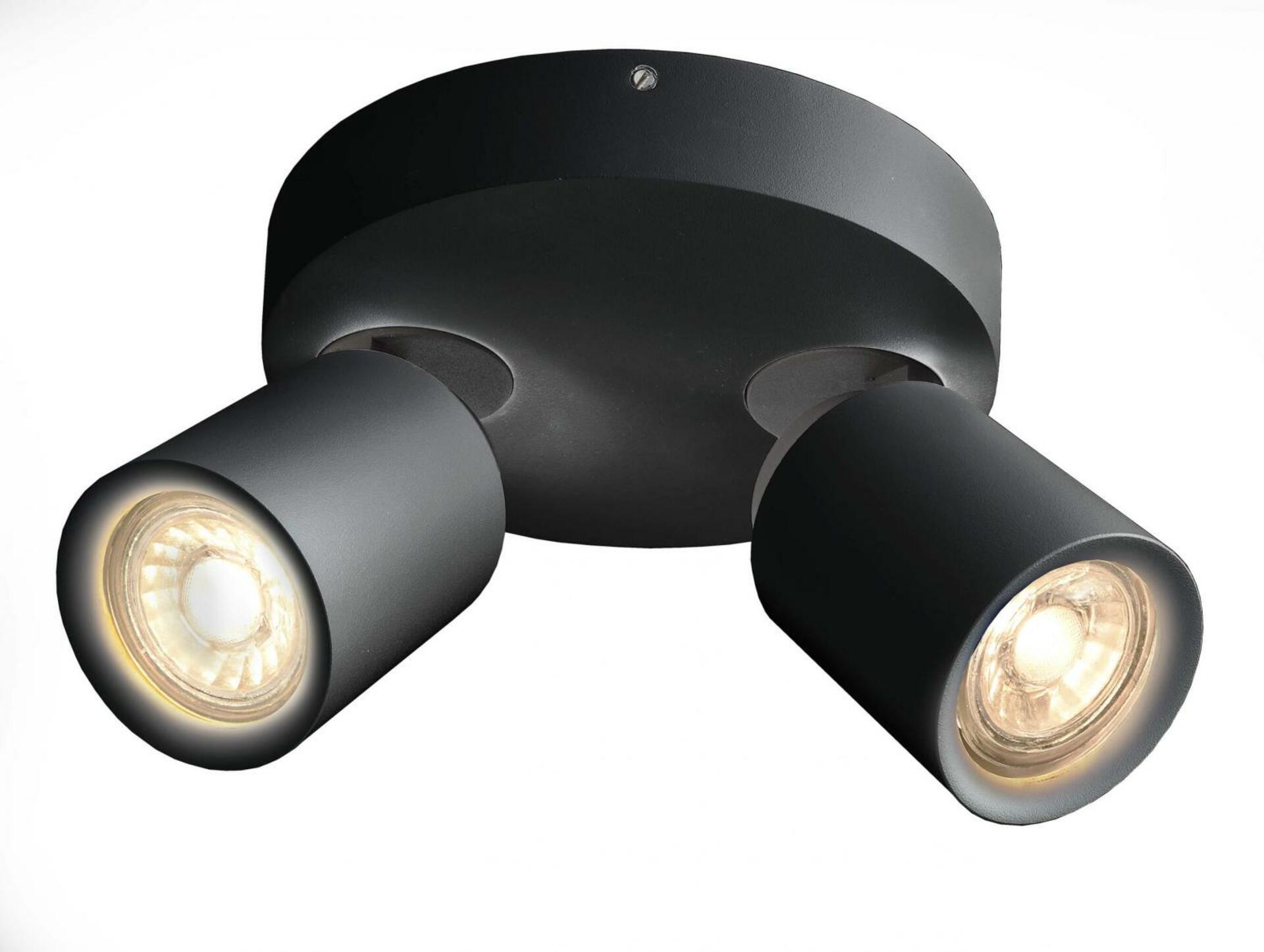 Light Impressions Deko-Light stropní přisazené svítidlo Librae Roa II 220-240V AC/50-60Hz GU10 2x max. 50,00 W tmavě černá RAL 9005 348173