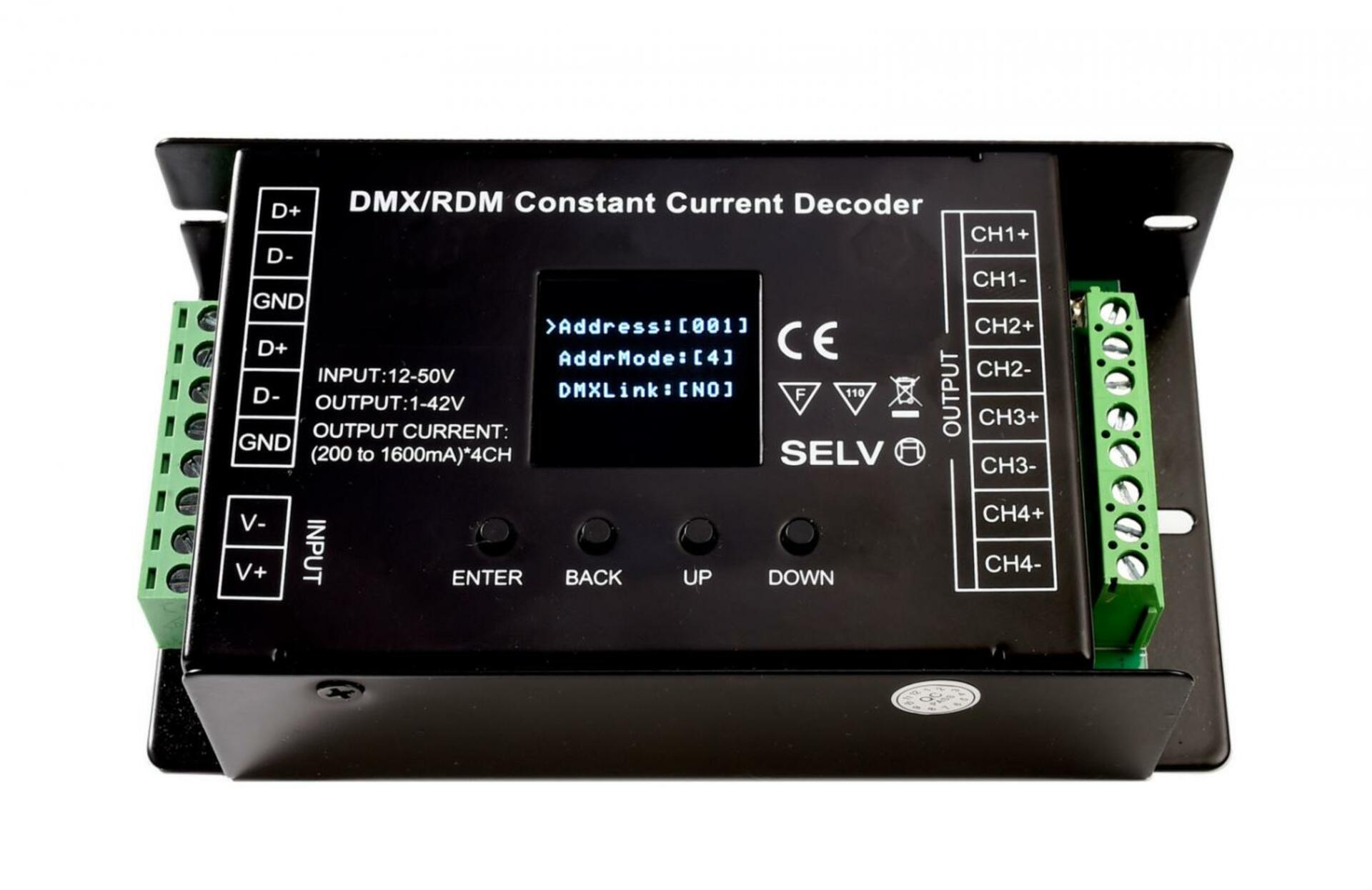 Light Impressions Deko-Light řídící jednotka DMX/RDM 4 CH CC dekodér 12-50V DC DMX512 4 CH 843054