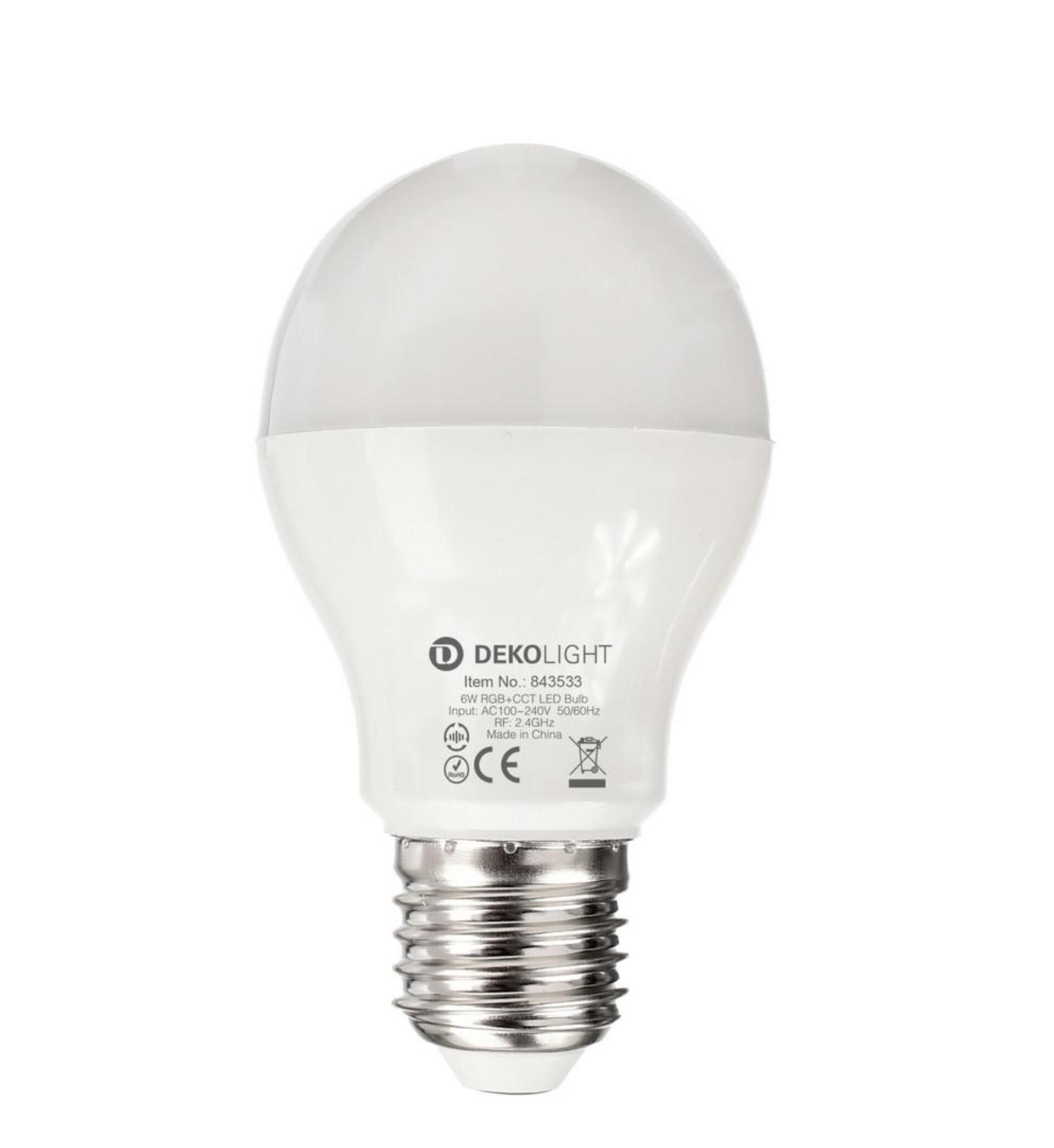 Levně Deko-Light LED žárovka - RF-smart, E27, Rf+Zigbee, 6 W, RGB+2700-6500 K, 220 st. 843533