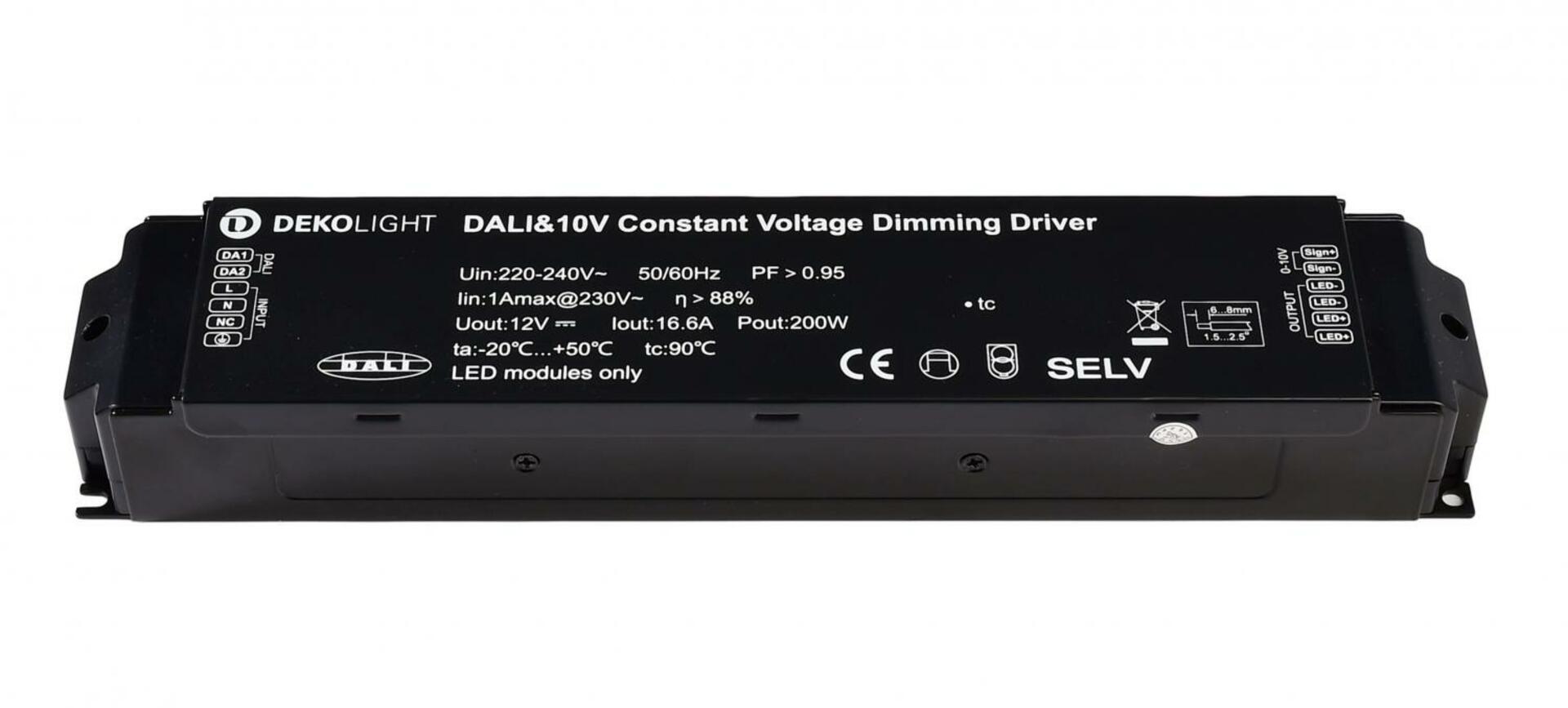 Light Impressions Deko-Light napájení BASIC, DIM, CV, 200AD-12V, DALI-Bus / Push / 1-10V konstantní napětí 0-16700 mA IP20 stmívatelné 12V DC 200,00 W  862160
