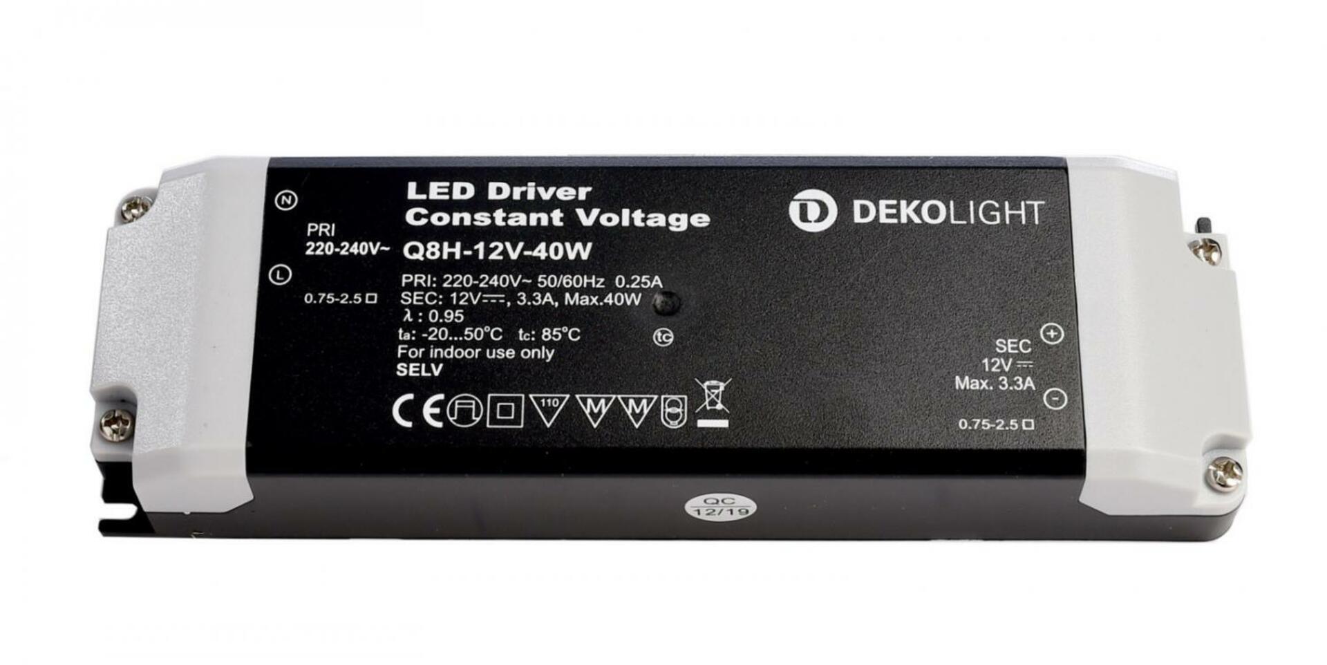 Light Impressions Deko-Light napájení BASIC, CV, Q8H-12-40W konstantní napětí 0-3300 mA IP20 12V DC 40,00 W  862162