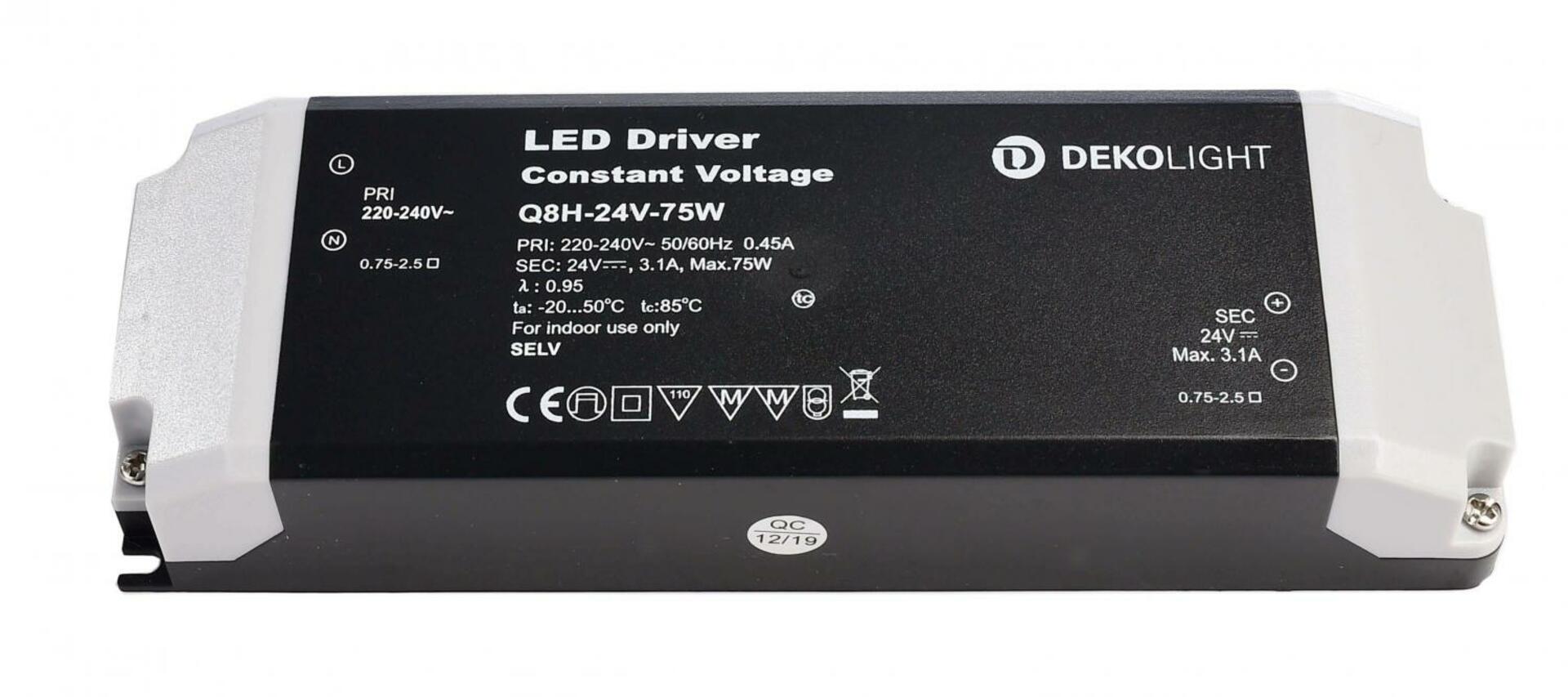 Light Impressions Deko-Light napájení BASIC, CV, Q8H-24-75W konstantní napětí 0-3100 mA IP20 24V DC 75,00 W  862164