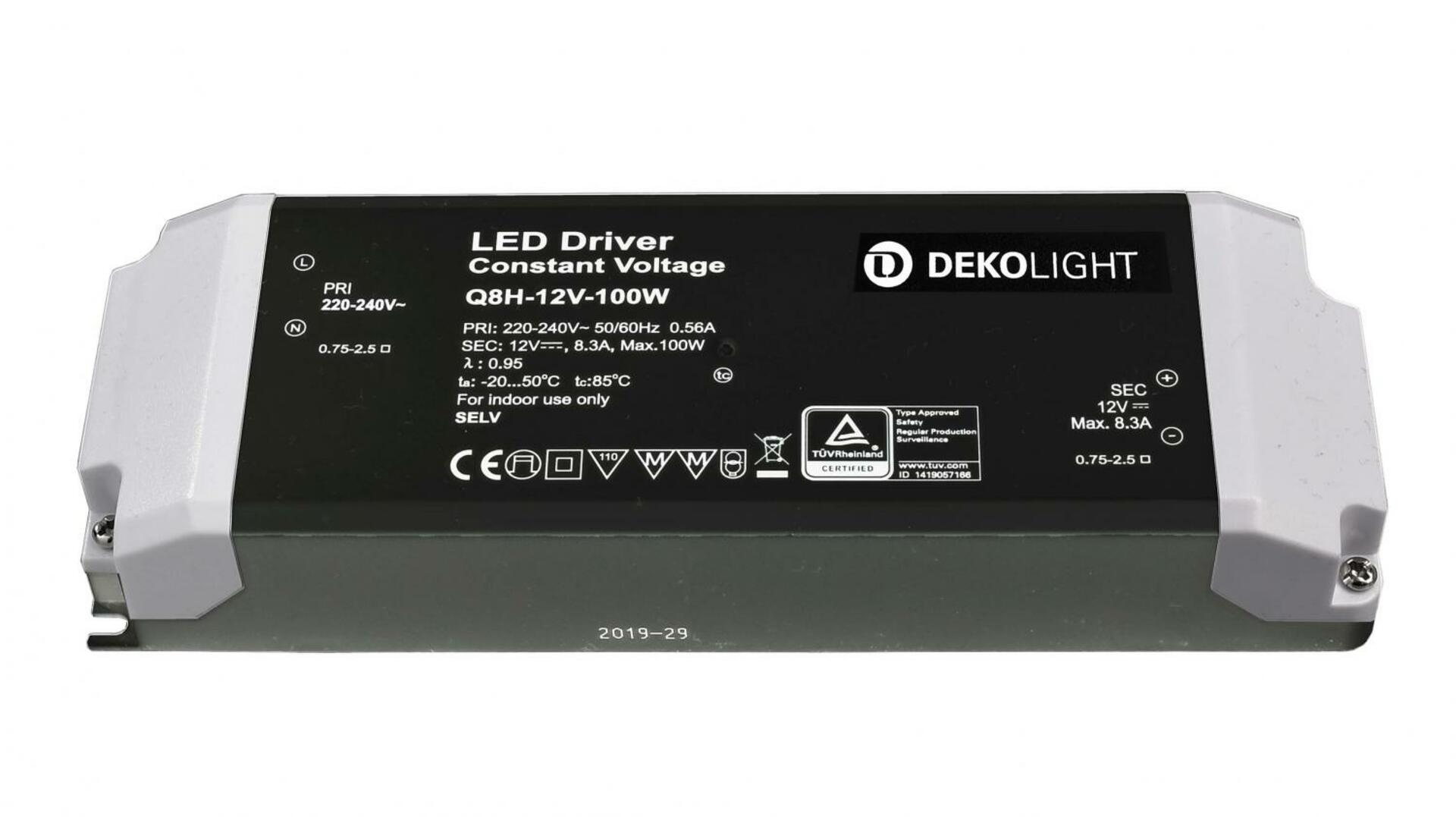 Light Impressions Deko-Light napájení BASIC, CV, Q8H-12-100W konstantní napětí 0-8300 mA IP20 12V DC 100,00 W 862165