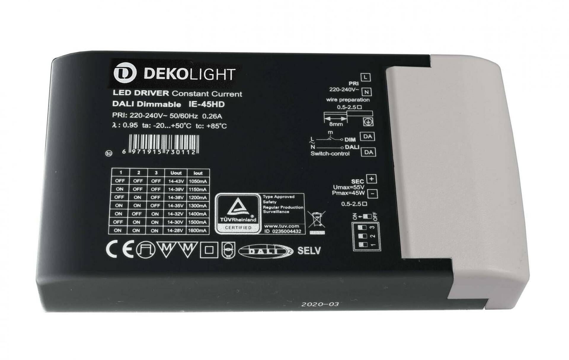 Light Impressions Deko-Light napájení BASIC, DIM, Multi CC, IE-45HD konstantní proud 1050-1600 mA IP20 stmívatelné 14-43V DC 14,7-45,00 W 862193