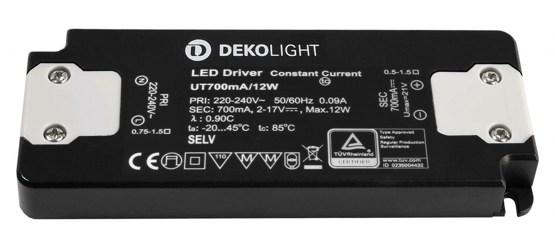 Light Impressions Deko-Light LED-napájení FLAT, CC, UT700mA/12W konstantní proud 700 mA IP20 2-17V DC 1,40-12,00 W 862227