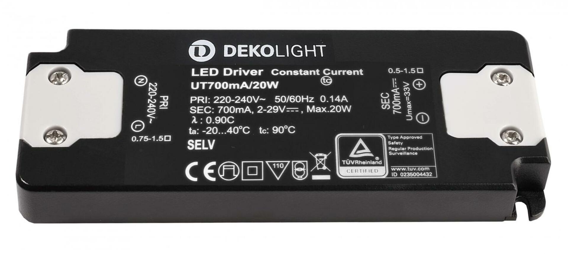 Light Impressions Deko-Light LED-napájení FLAT, CC, UT700mA/20W konstantní proud 700 mA IP20 2-29V DC 1,40-20,00 W 862228