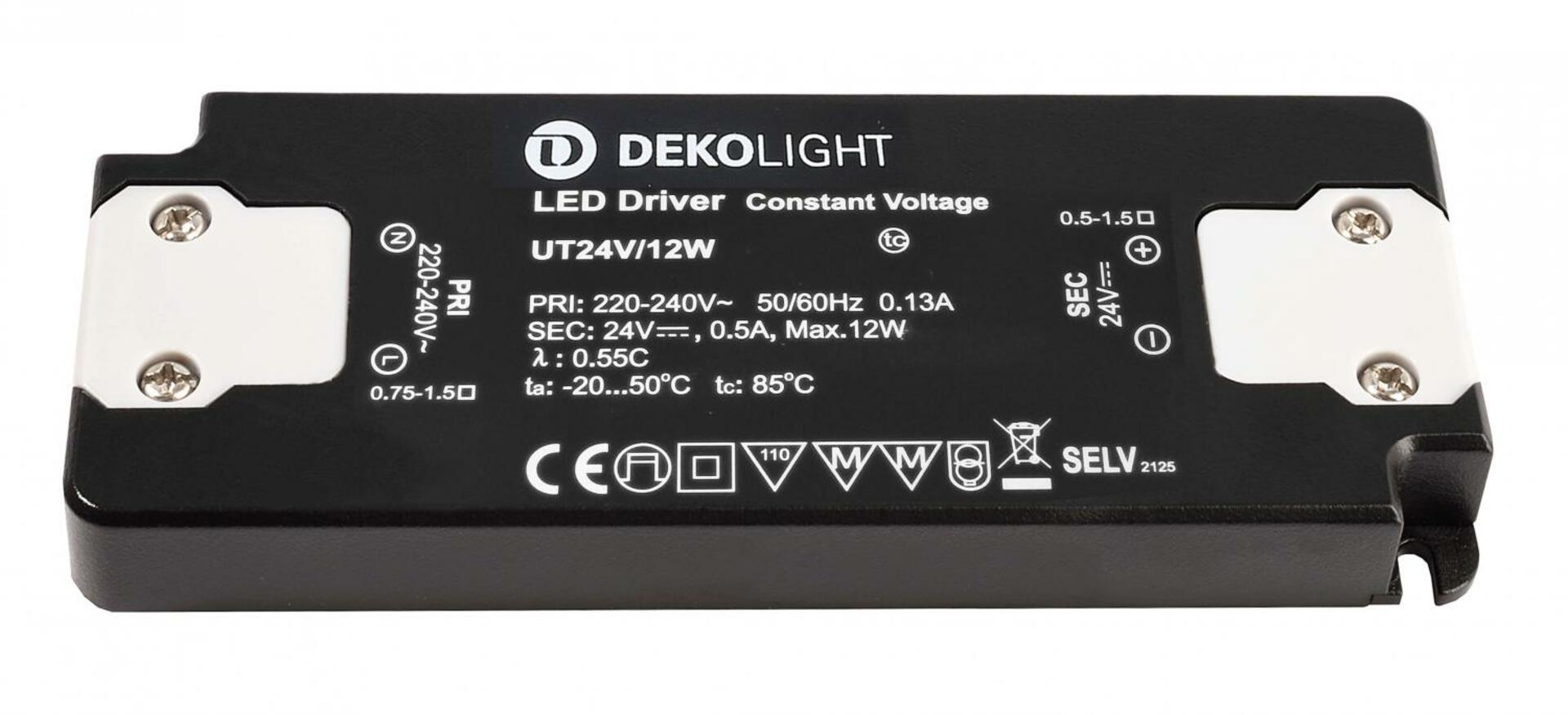 Light Impressions Deko-Light LED-napájení FLAT, CV, UT24V/12W konstantní napětí 0-500 mA IP20 24V DC 12,00 W 862233