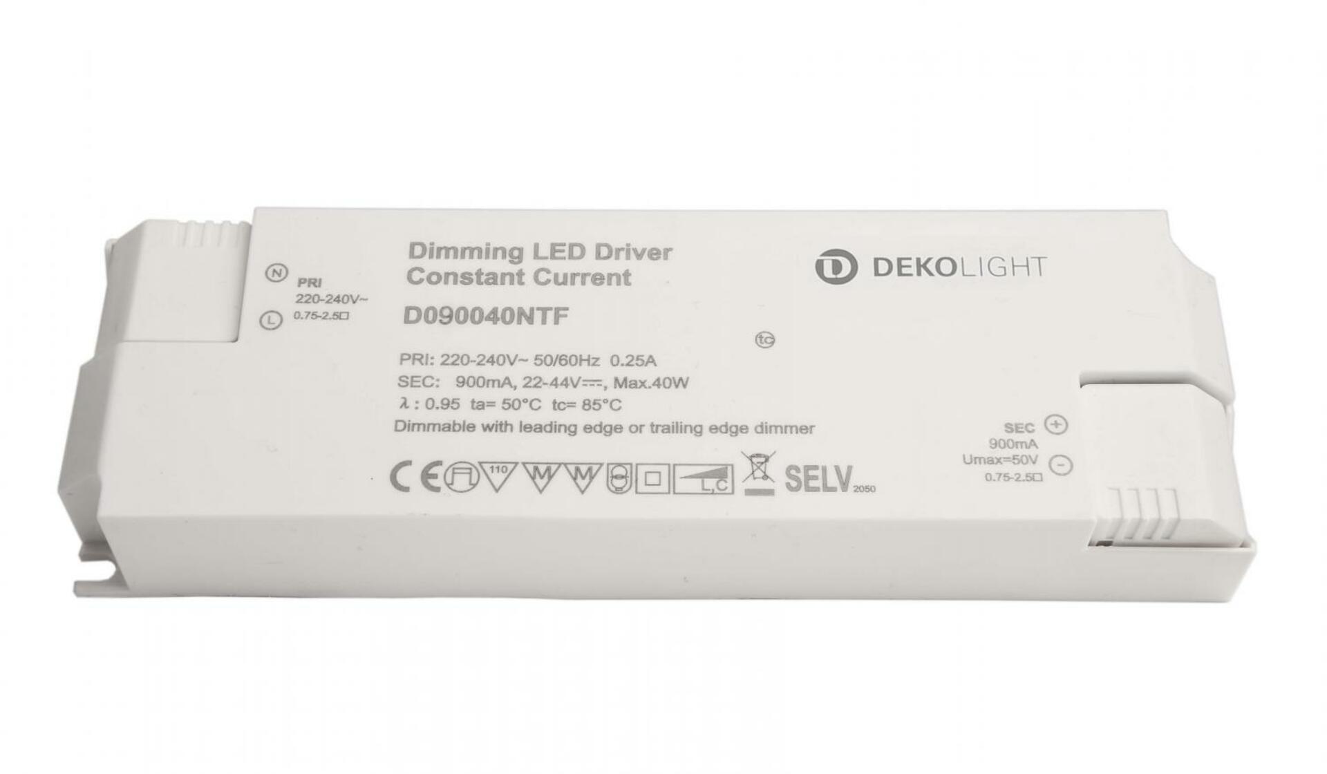 Light Impressions Deko-Light napájení (CC, DC) stmívatelné, BASIC, DIM, CC, D090040NTF/40W, konstantní proud 900 mA IP20 22-44 V/DC 19,8-40W 862264