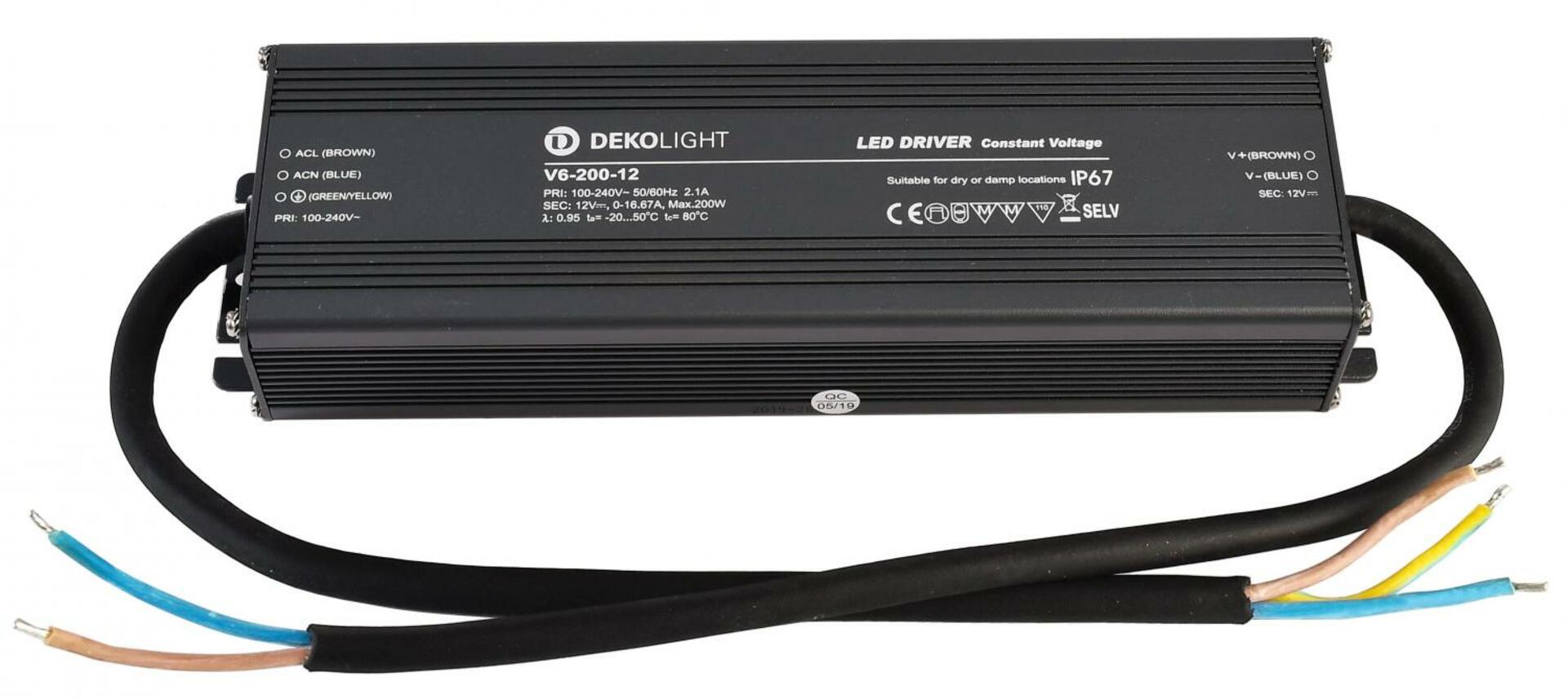 Light Impressions Deko-Light napájení IP, CV, V6-200-12 konstantní napětí 0-16670 mA IP67 12V DC 200,00 W  872088