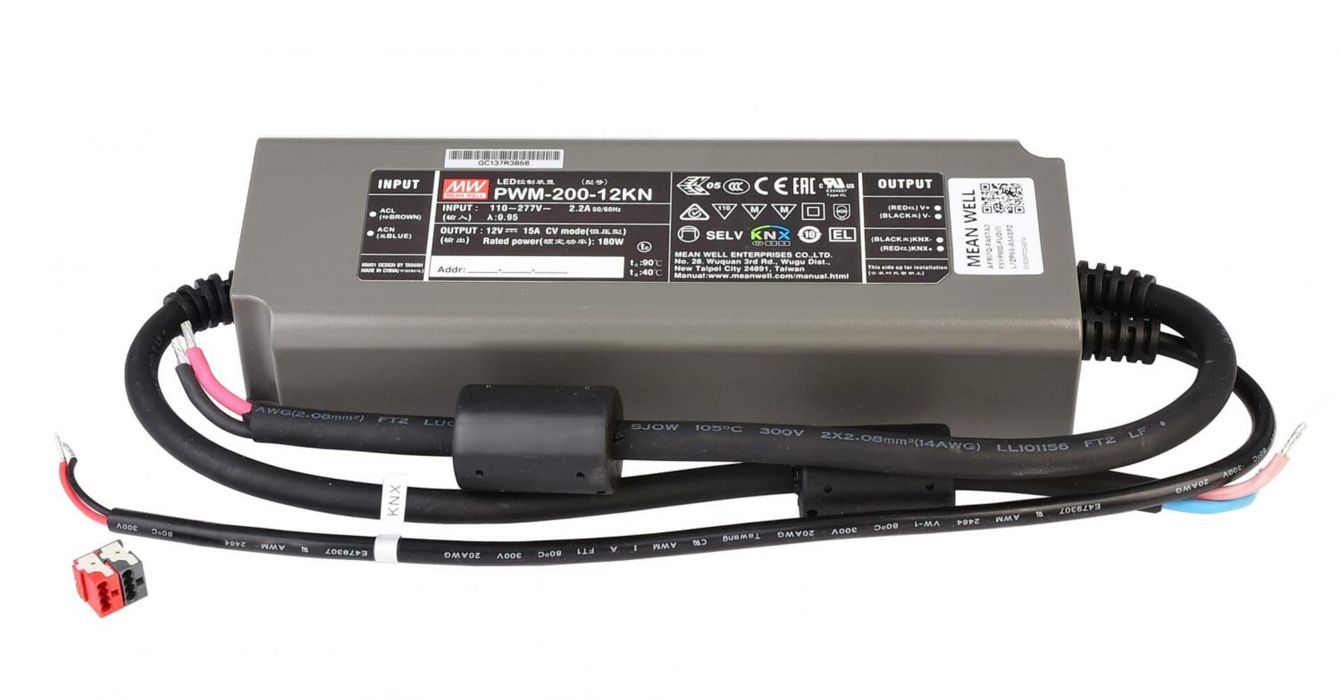 Light Impressions Meanwell LED-napájení CV, PWM-200-12KN konstantní napětí 0-16600 mA IP20 stmívatelné 12V DC 200,00 W 872111