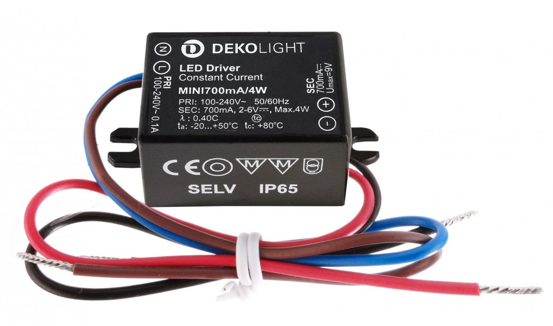 Light Impressions Deko-Light LED-napájení MINI, CC, 700mA/4W konstantní proud 700 mA IP65 2,5-6V DC 1,75-4,00 W 872131