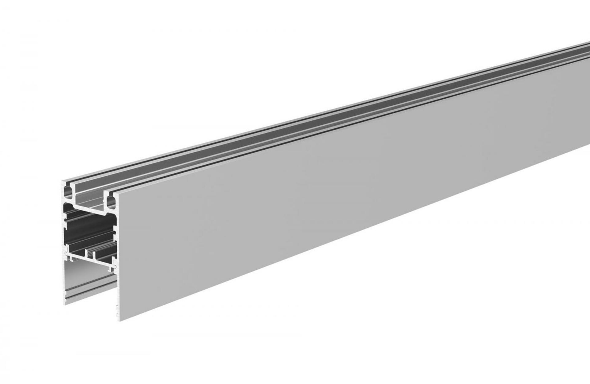 Light Impressions Deko-Light profil, PLANO ES univerzální závěsný a přisazený profil 62 x 38mm stříbrná elox 2000 mm 970572