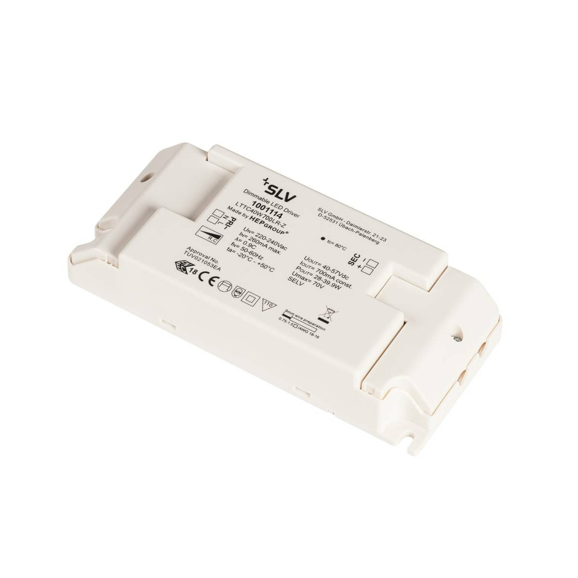 SLV BIG WHITE ovladač LED 700mA, 40W, stmívatelný 1001114