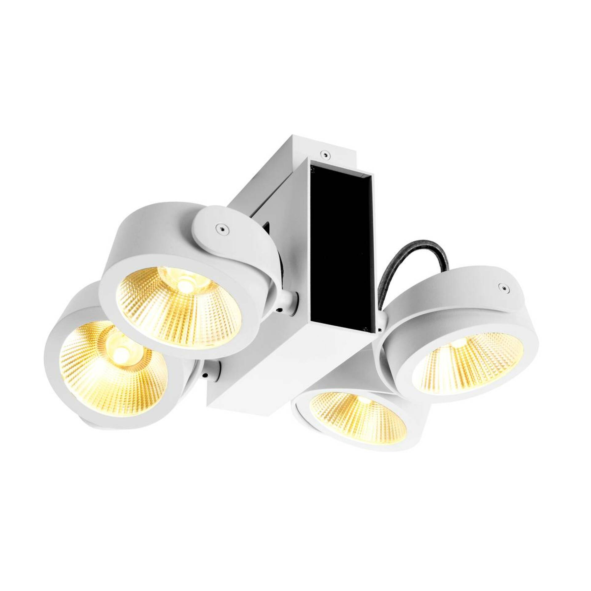 SLV BIG WHITE TEC KALU CW LED vnitřní nástěnné a stropní nástavbové svítidlo, quad, bílá / černá, 24°, 3000K 1001434