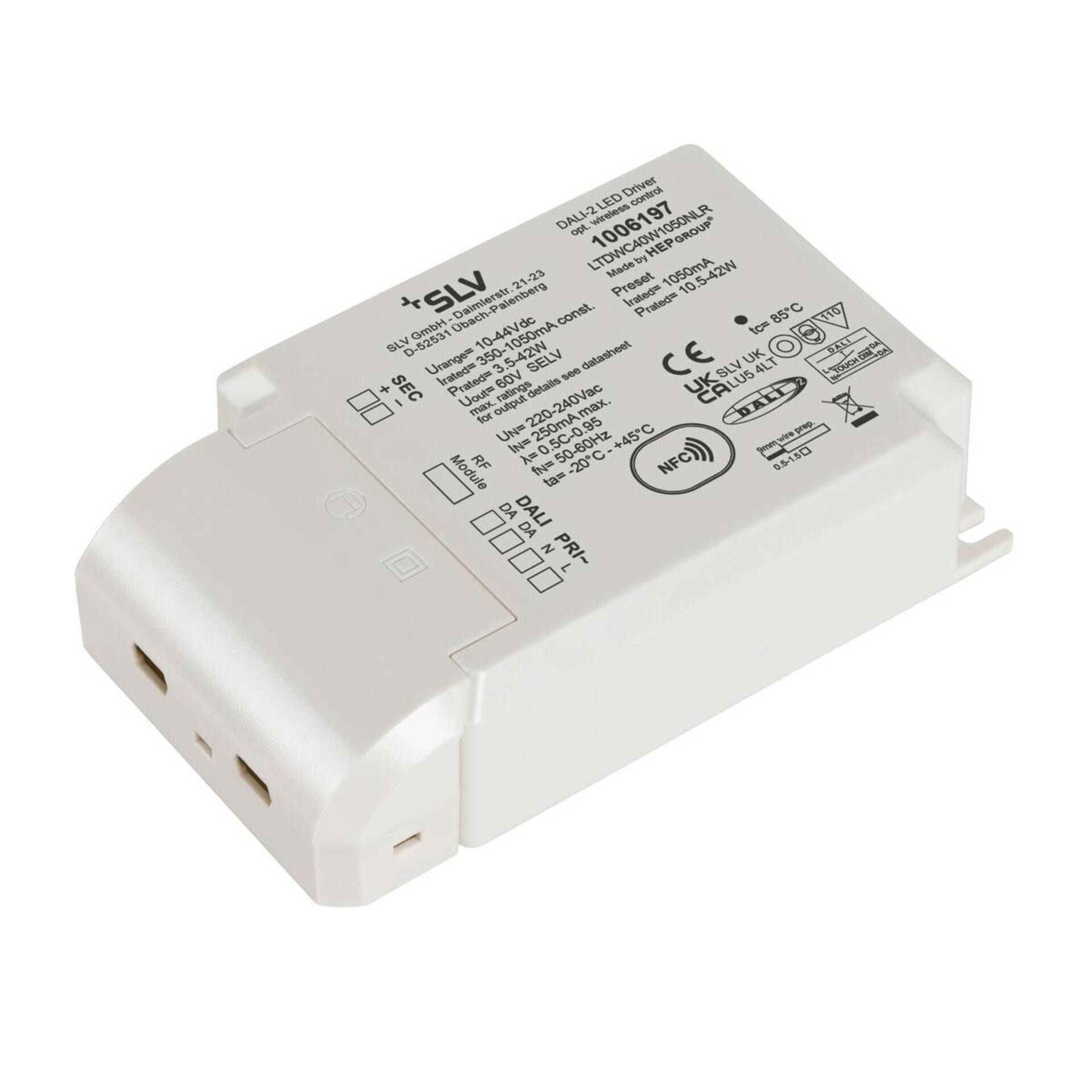 Levně BIG WHITE (SLV) LED driver 40 W 1050 mA DALI stmívatelný s RF rozhraním LED driver bílý DALI 1006197