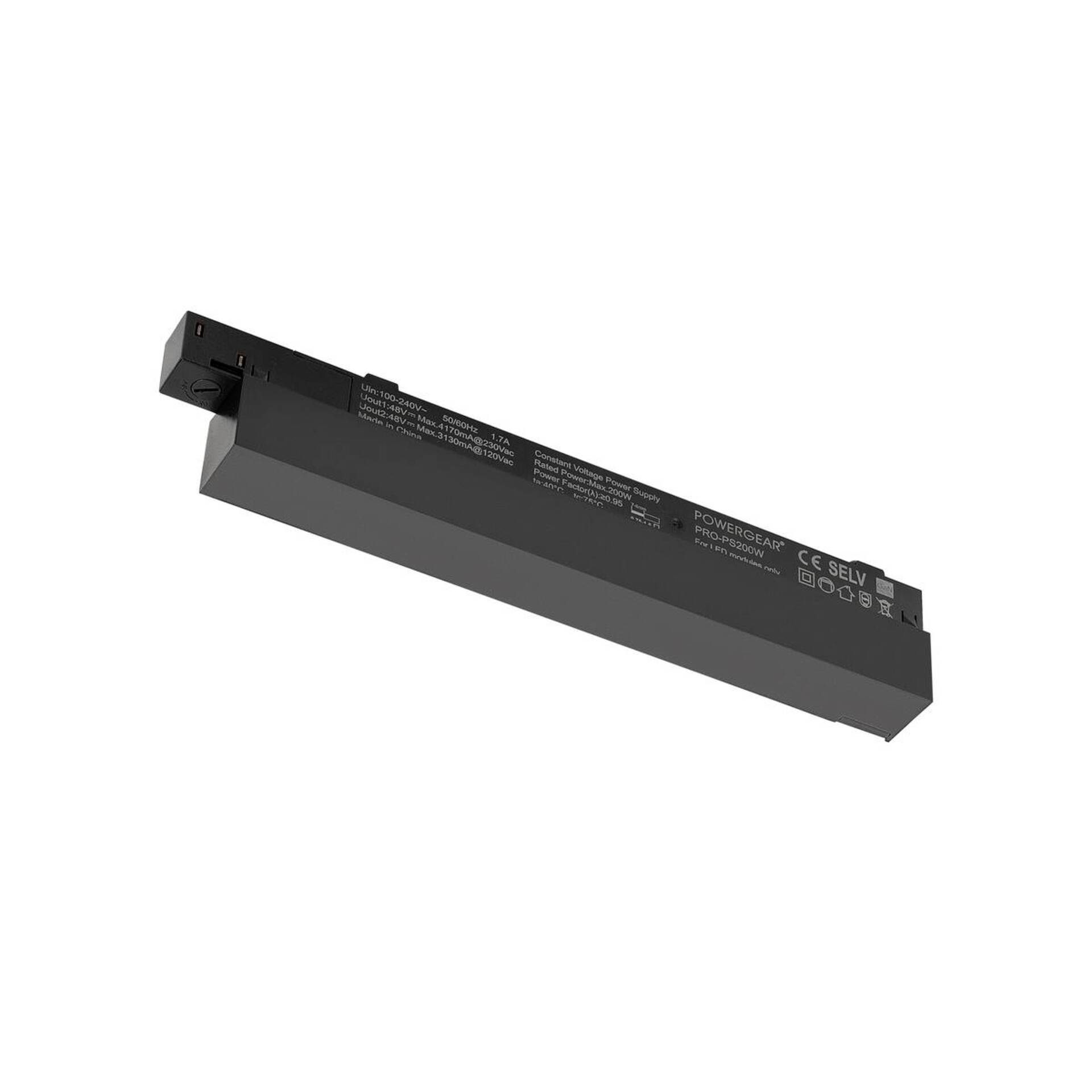 Levně BIG WHITE SLV 48V SYSTÉM Intrack LED driver, 48 VDC, 200 W, On/Off, svorka pro připojovací kabel 220-240 VAC, kabelová šachta, černý 1007874