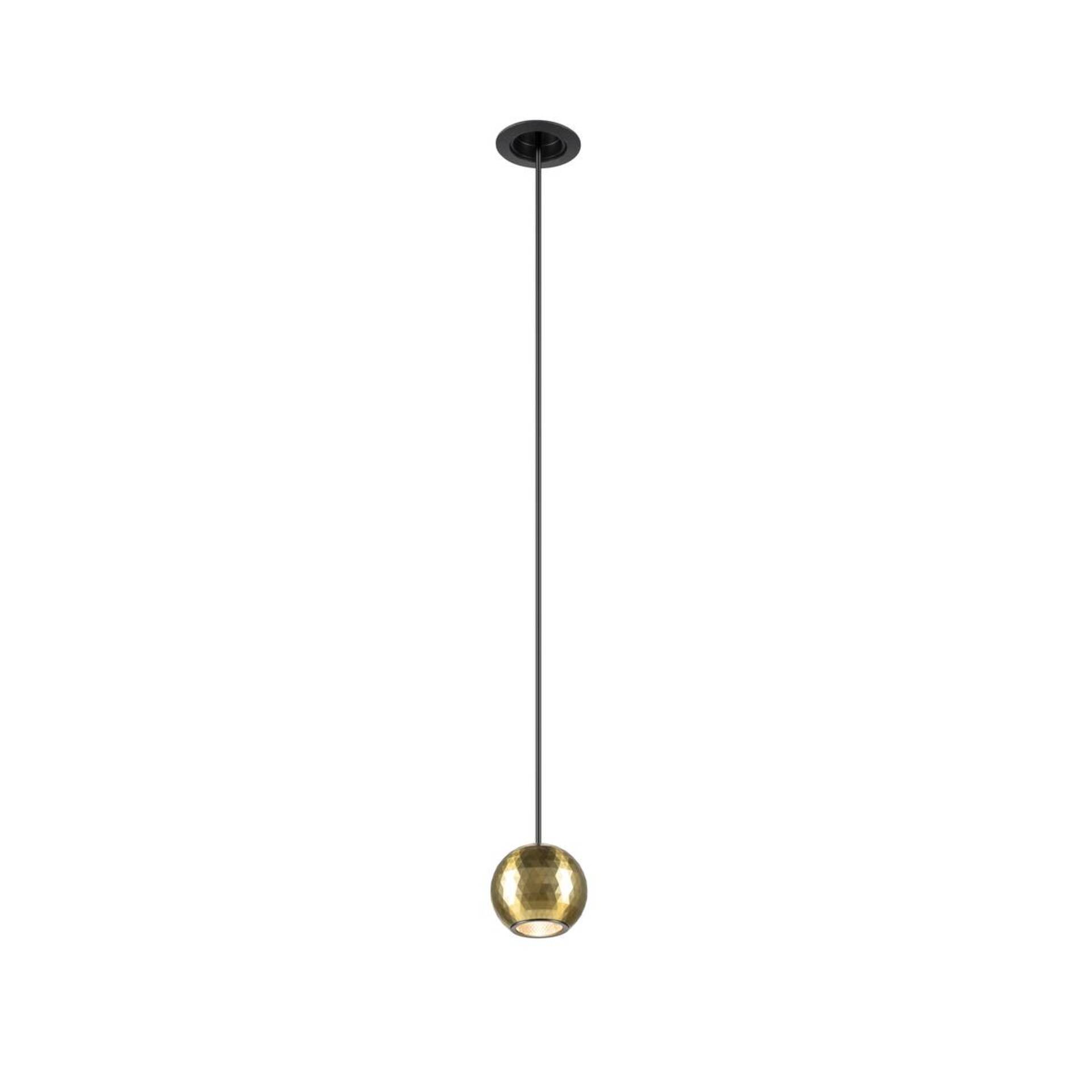 Levně BIG WHITE SLV DYSKO závěsné svítidlo, PHASE, délka závěsu 200 cm, 2700K, 36°, černá / zlatá 1010359
