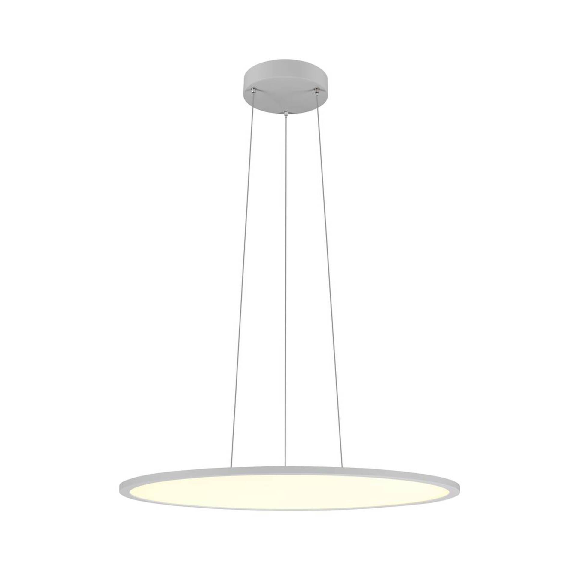Levně BIG WHITE SLV PANEL 60 závěsné svítidlo, kulaté, PHASE, délka závěsu 200 cm, 3000/4000K, 90°, šedá 1010427