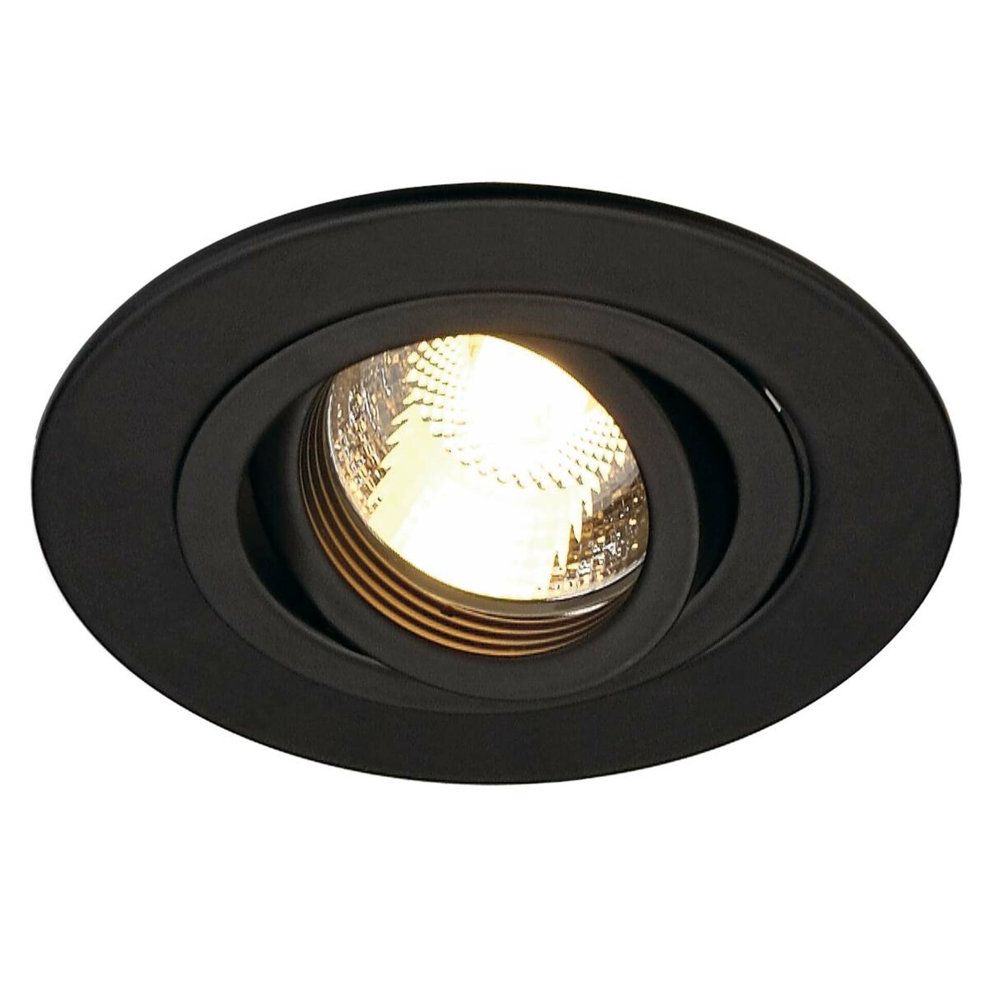 SLV BIG WHITE NEW TRIA XL, vestavné svítidlo, QPAR51, kulaté, černé matné, max. 50 W, vč. upínacích pružin 113440