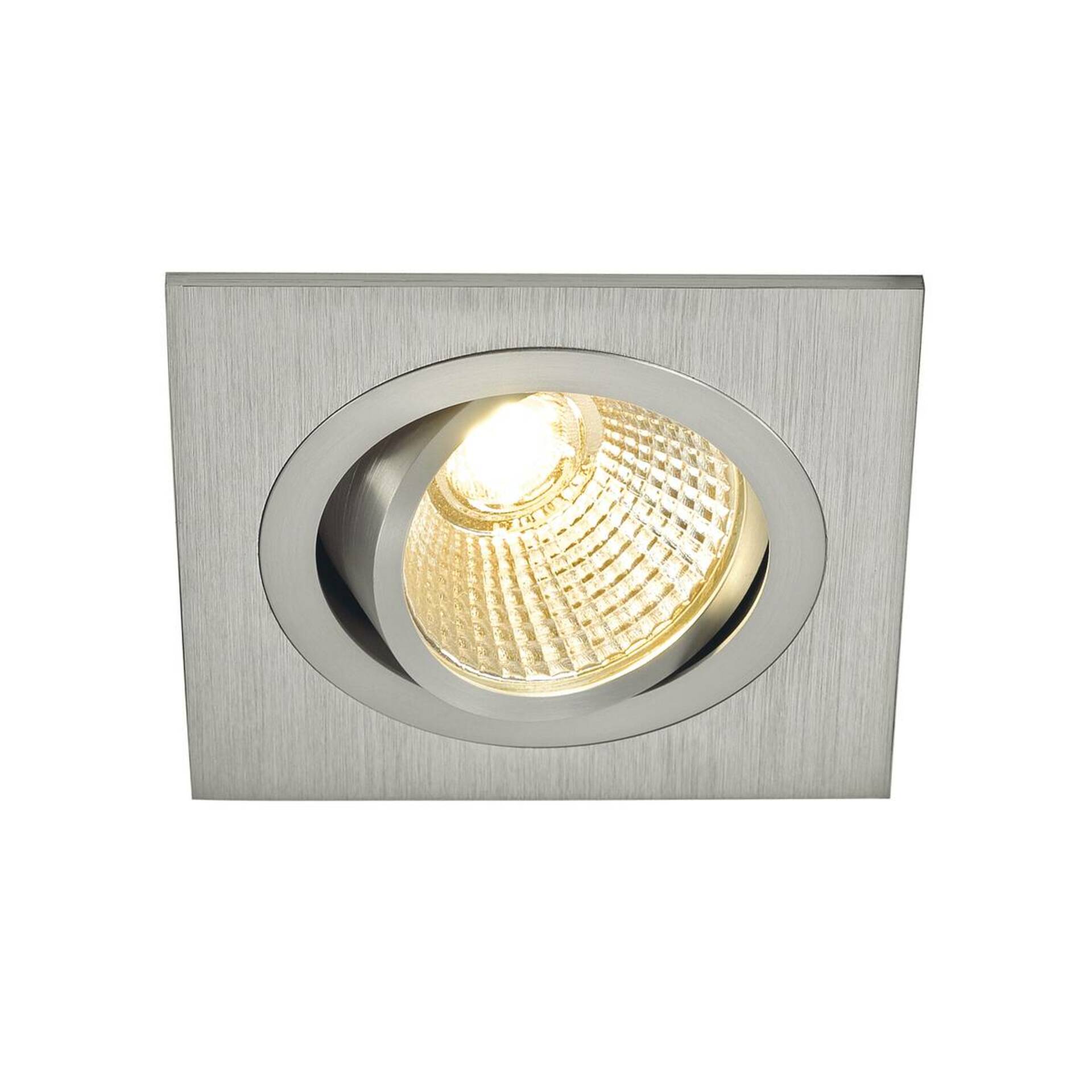 Levně SLV BIG WHITE SADA NEW TRIA 1, vestavné svítidlo, jedna žárovka, LED, 2700K, hranaté, kartáčovaný Al, 38°, 9,1 W