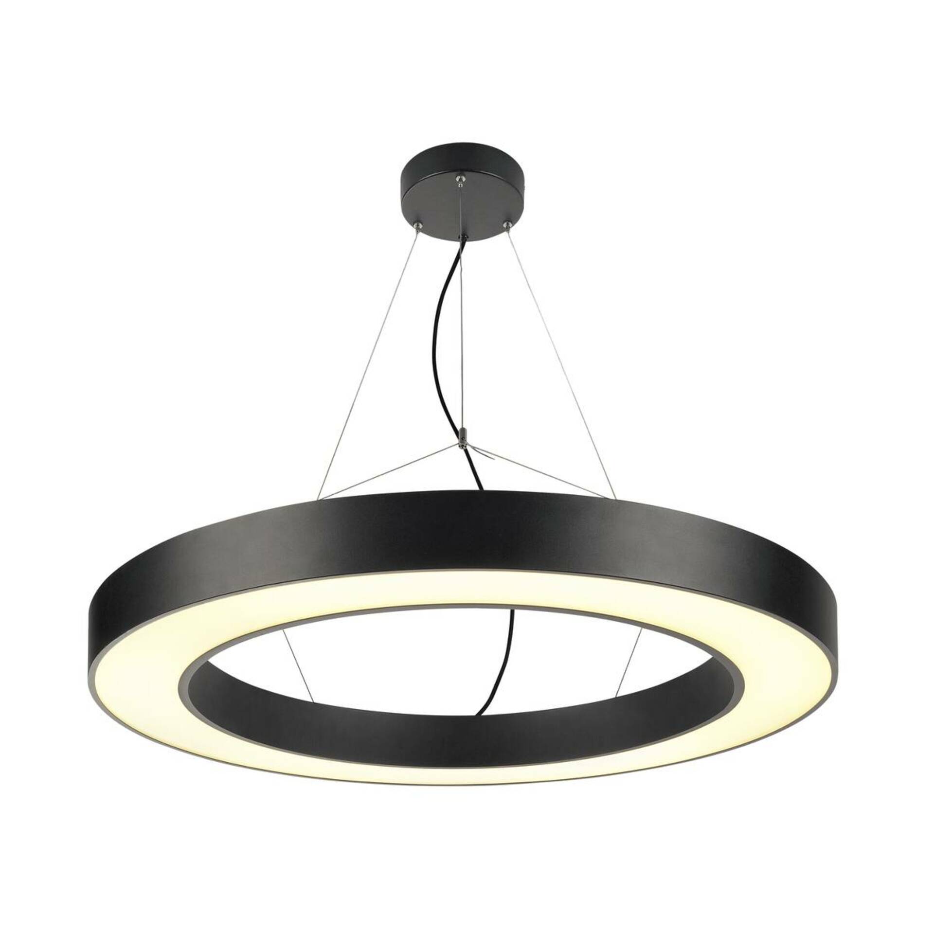 Levně SLV BIG WHITE MEDO RING 90, závěsné svítidlo, LED, černé, pr. 90 cm, vč. ovladače LED 133850