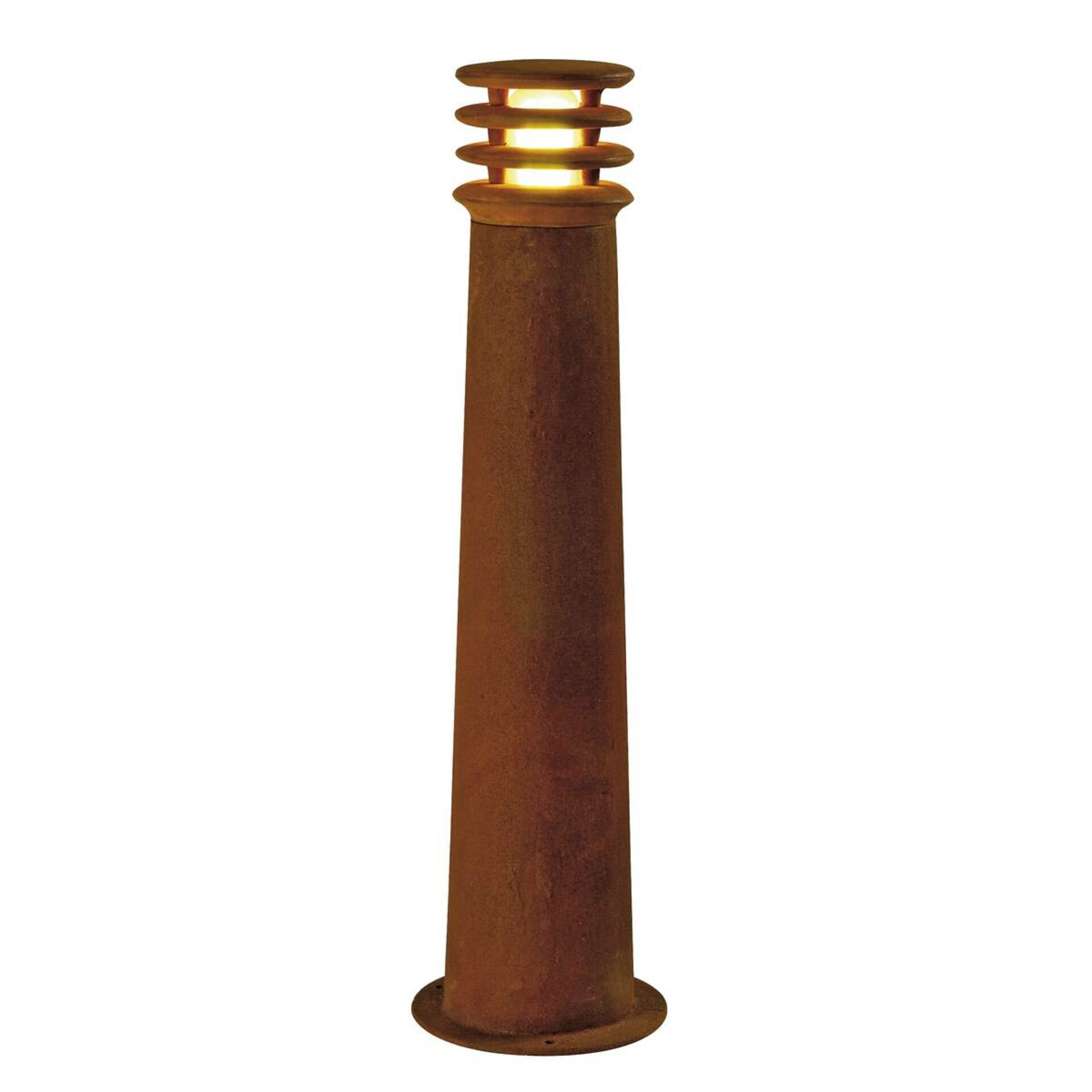 SLV BIG WHITE RUSTY 70, venkovní stojací lampa, LED, 3000K, kulatá, rezavé železo, pr./V 19/70 cm 233417