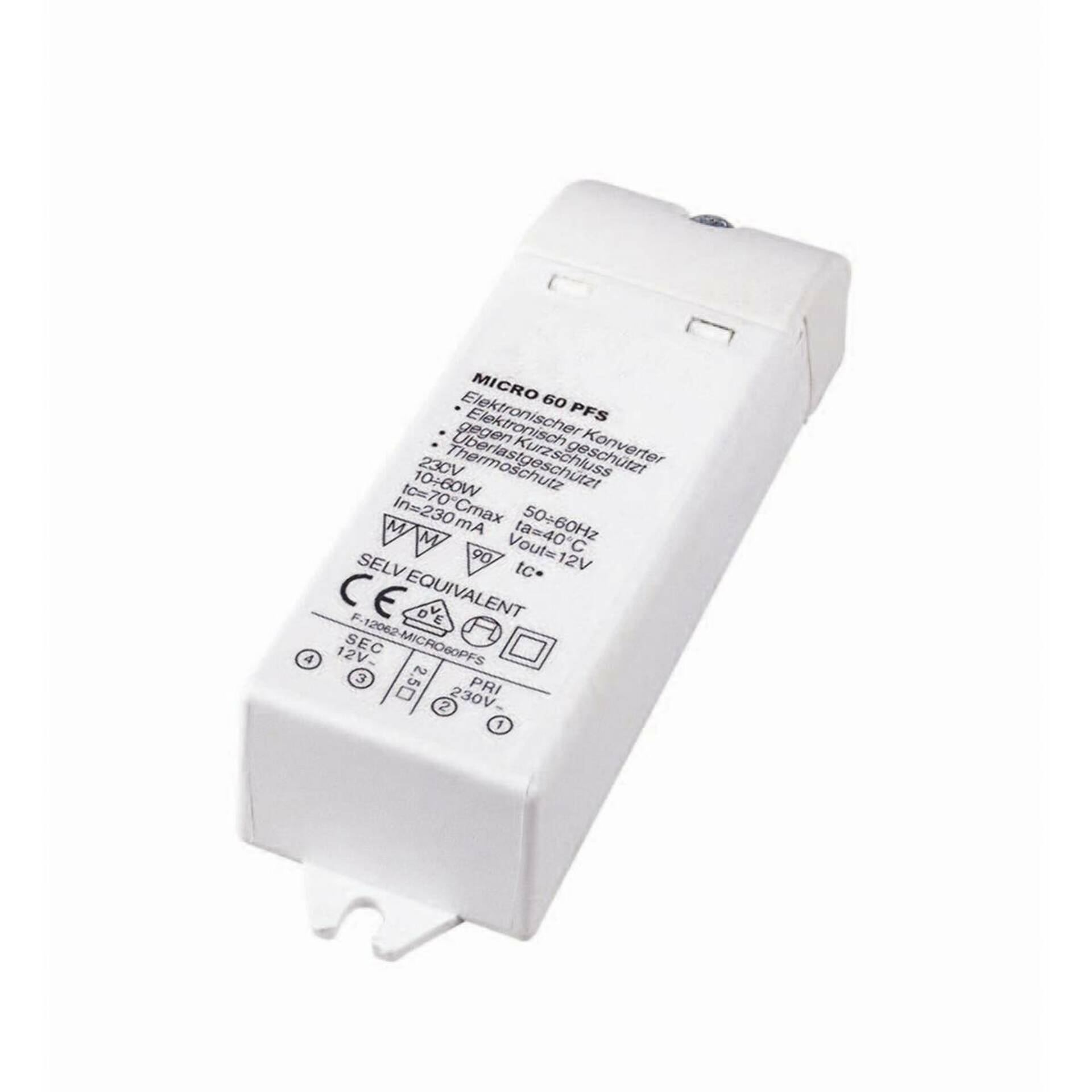 SLV BIG WHITE MINI TRANSFORMÁTOR 1, 60 VA, 12 V, D/Š/V 10,5/3,3/2,2 cm 461060