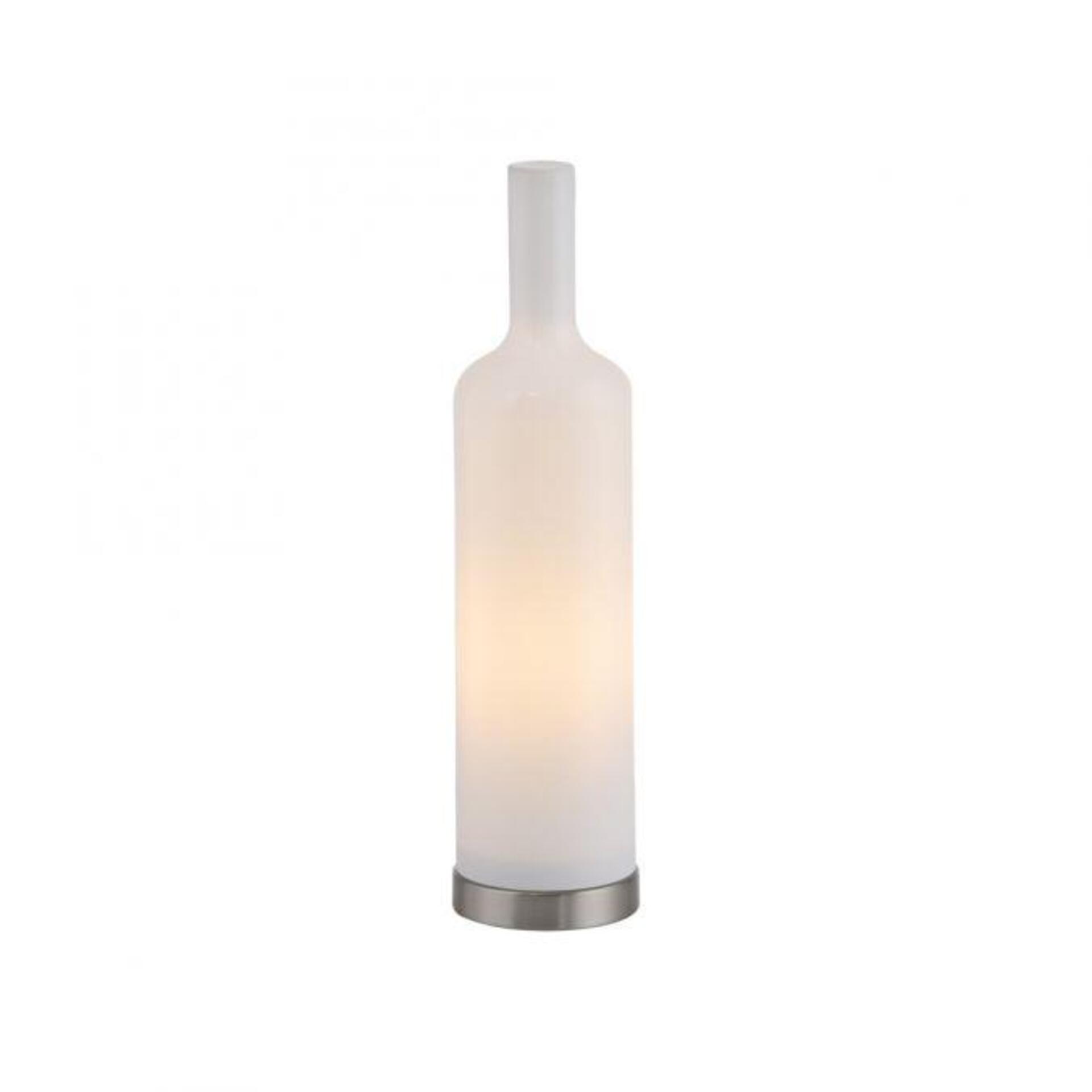 Levně PAUL NEUHAUS JUST LIGHT Stolní lampa BOTTLE, bílá, opálové sklo, tvar láhve, šňůrový vypínač