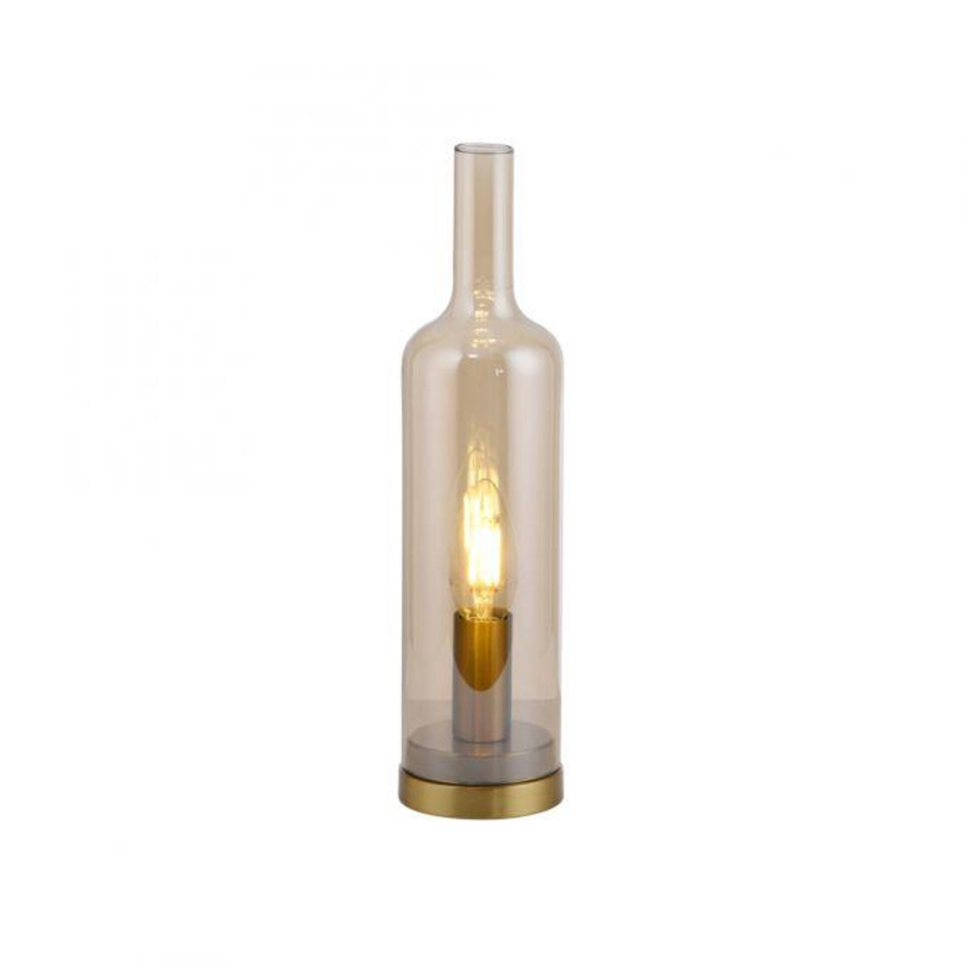 Levně PAUL NEUHAUS JUST LIGHT Stolní lampa BOTTLE, jantarové sklo, šňůrový vypínač, vyměnitelná žárovka