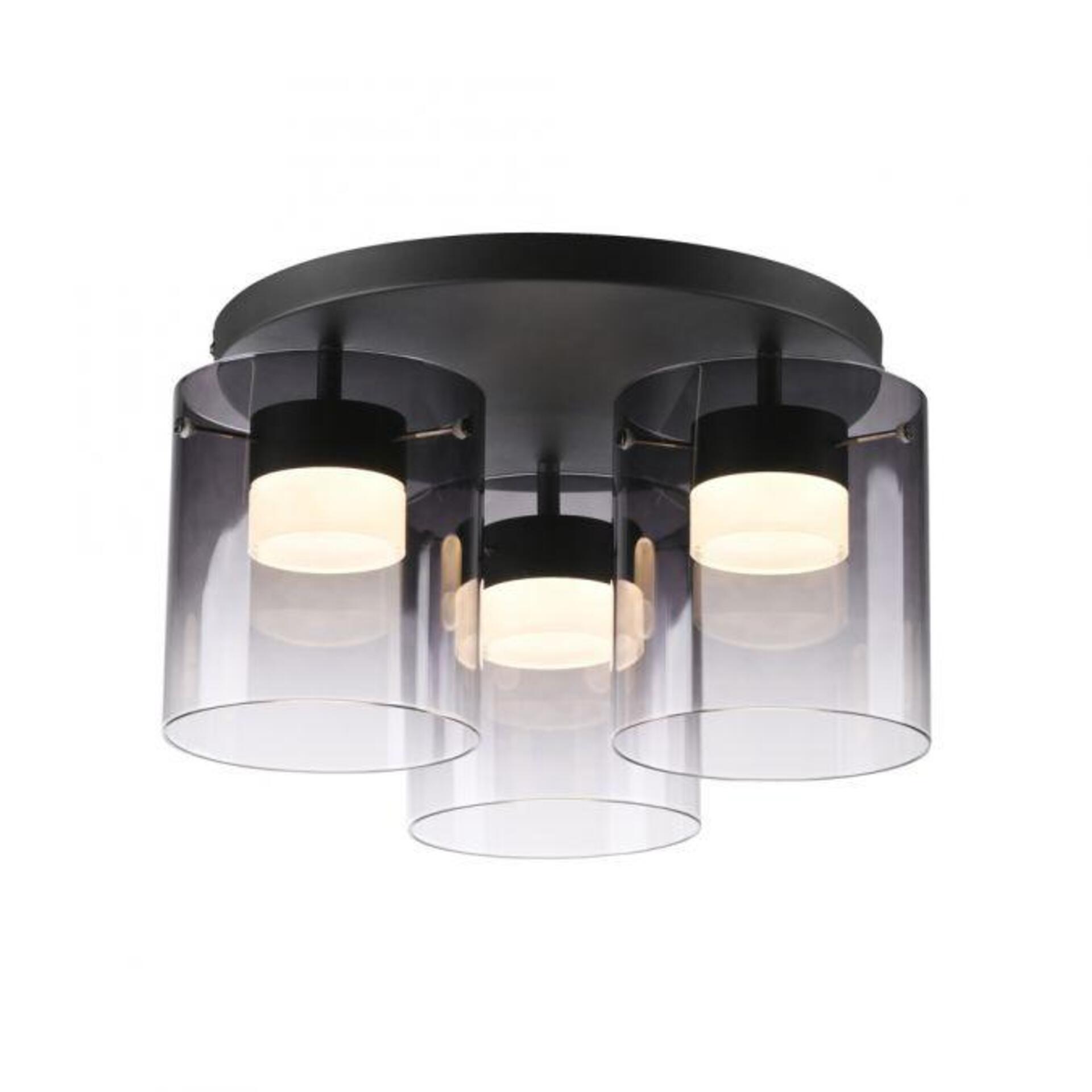 Levně PAUL NEUHAUS JUST LIGHT LED stropní svítidlo černé kouřové sklo do ložnice, krokově stmívatelné 3000K