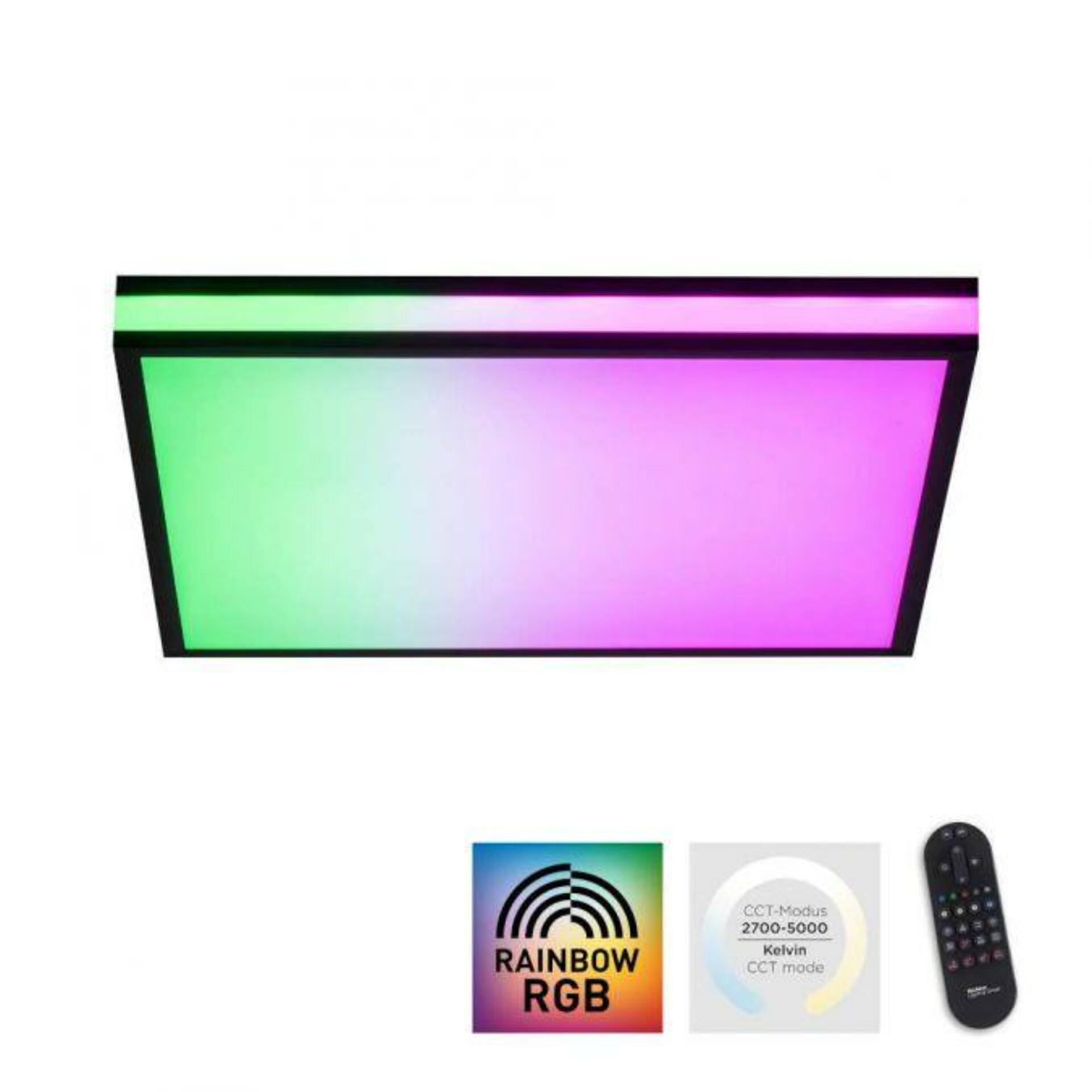 LEUCHTEN DIREKT is JUST LIGHT LED stropní svítidlo 45x45, černá, hranaté, RGB Dreamcolor, stmívatelné, panel RGB+2700-5000K