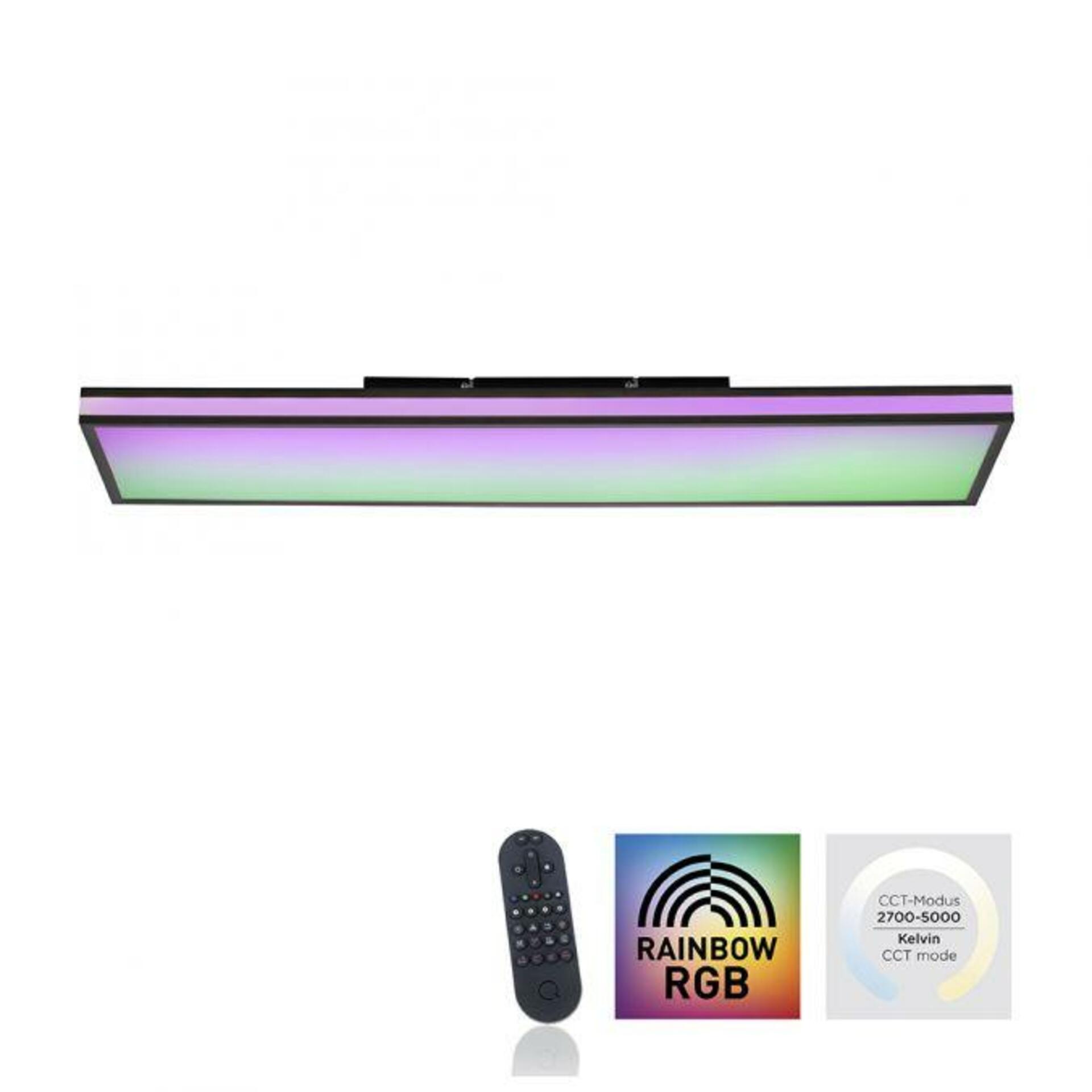 PAUL NEUHAUS LEUCHTEN DIREKT LED stropní svítidlo 100x25cm, černá, hranaté, RGB Dreamcolor, stmívatelné, panel RGB+2700-5000K
