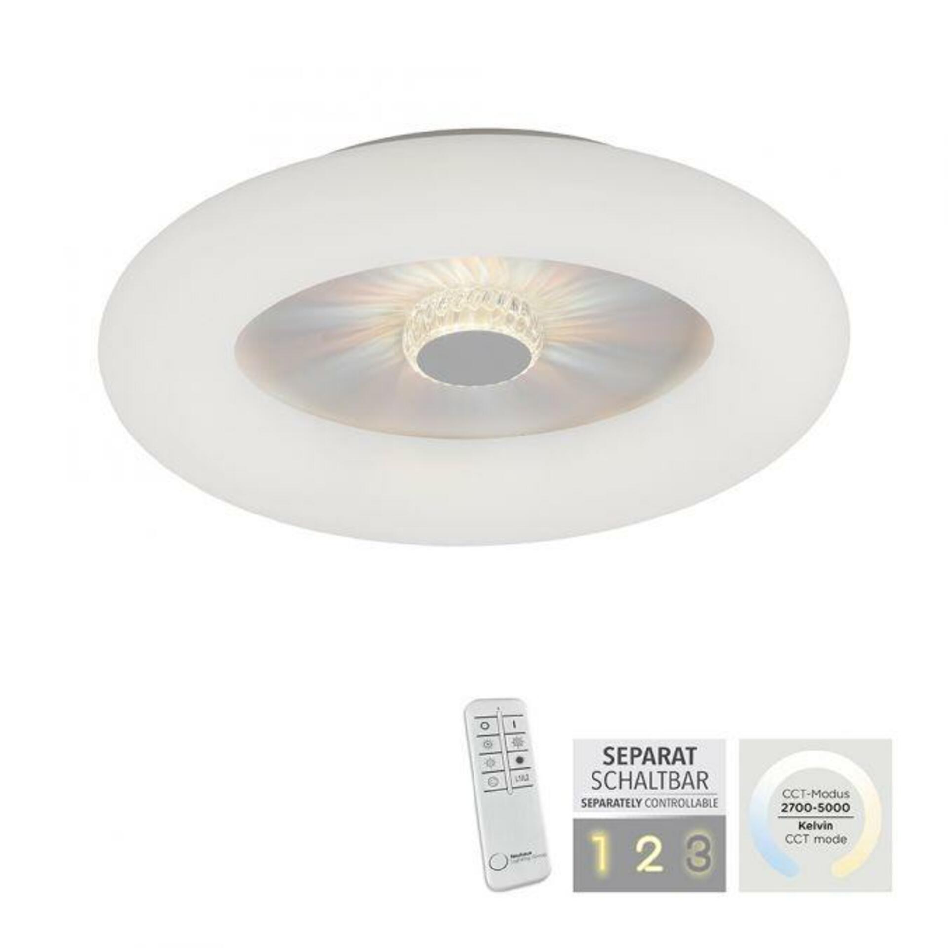 Levně LEUCHTEN DIREKT is JUST LIGHT LED stropní svítidlo bílé kruhové 50x50 křišťálový efekt stmívatelné CCT 2700-5000K LD 14383-16
