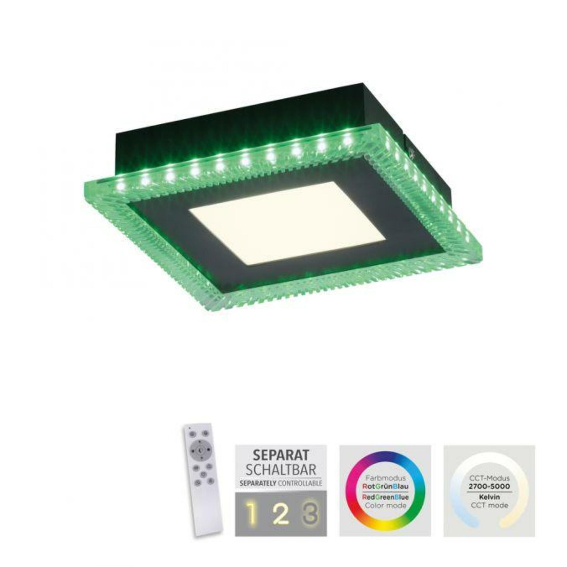 LEUCHTEN DIREKT is JUST LIGHT LED stropní svítidlo černé RGB, CCT stmívatelné s dálkovým ovládáním 2700-5000K LD 14510-18